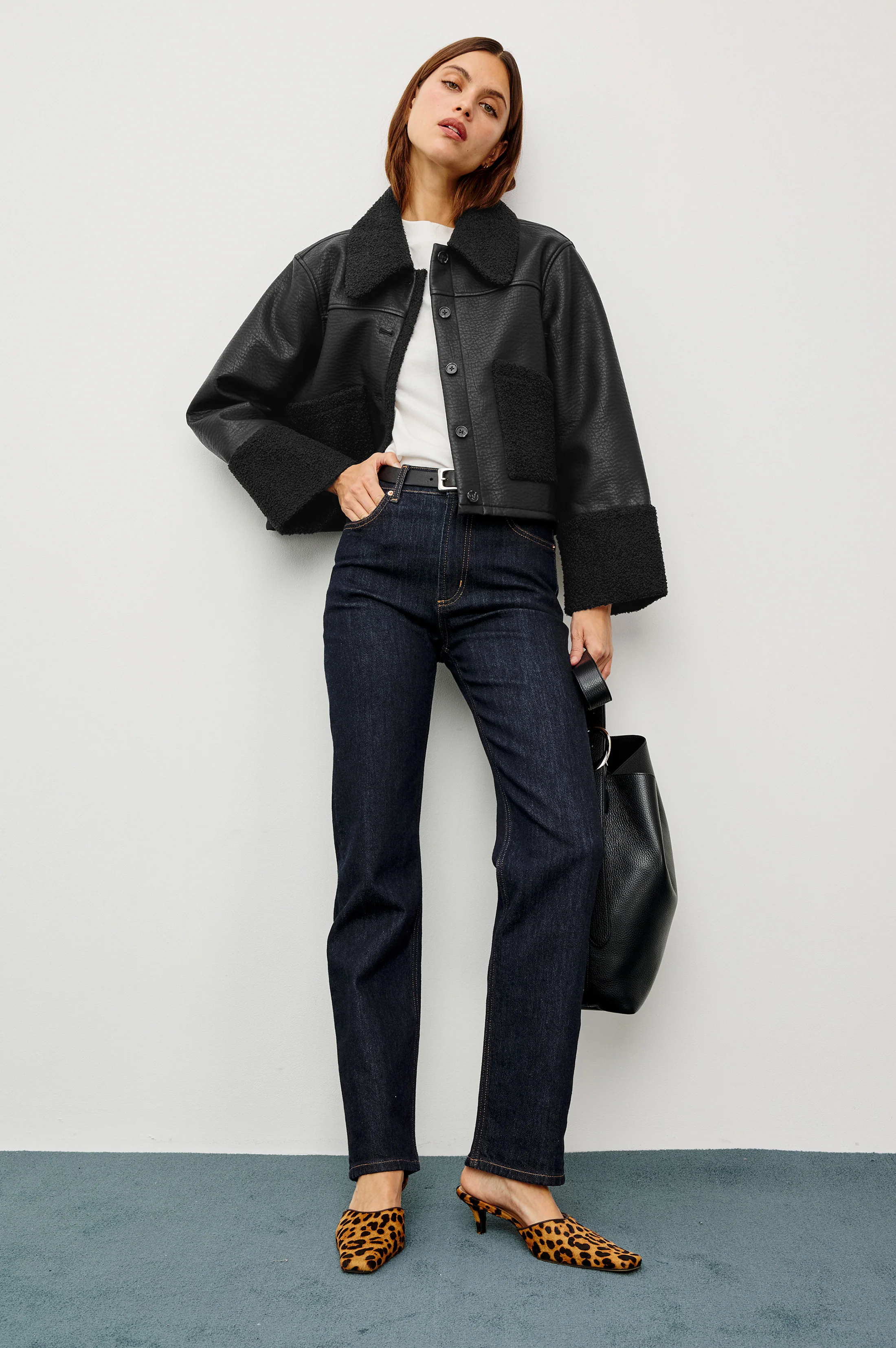 DRIA JACKET - BLACK SHEARLING - Image 2