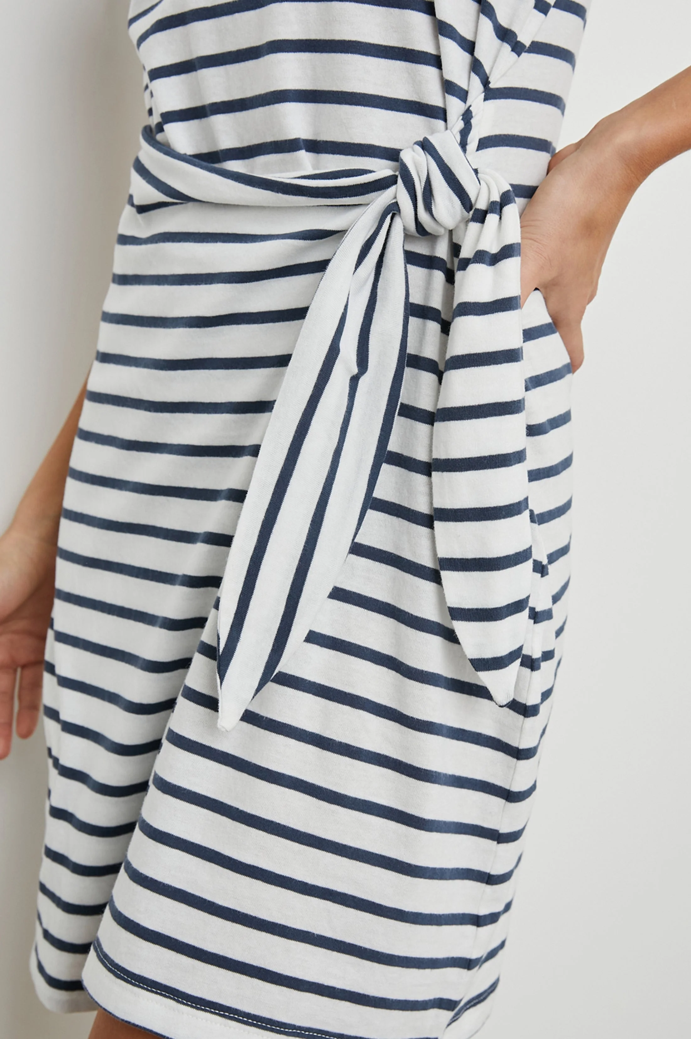 EDIE DRESS - IVORY NAVY STRIPE - Image 2