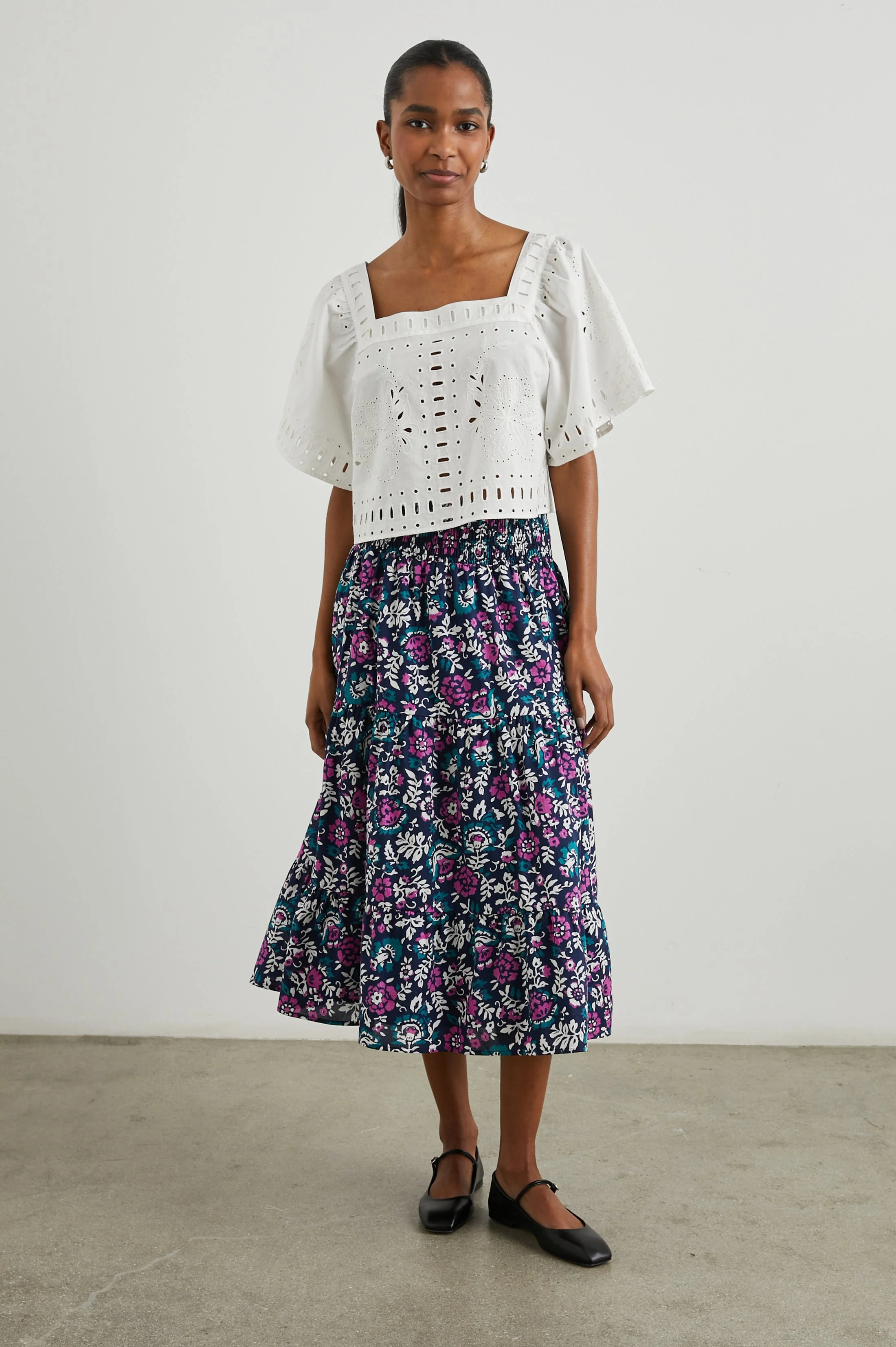 EDINA SKIRT - WOODBLOCK FLORAL - Image 3