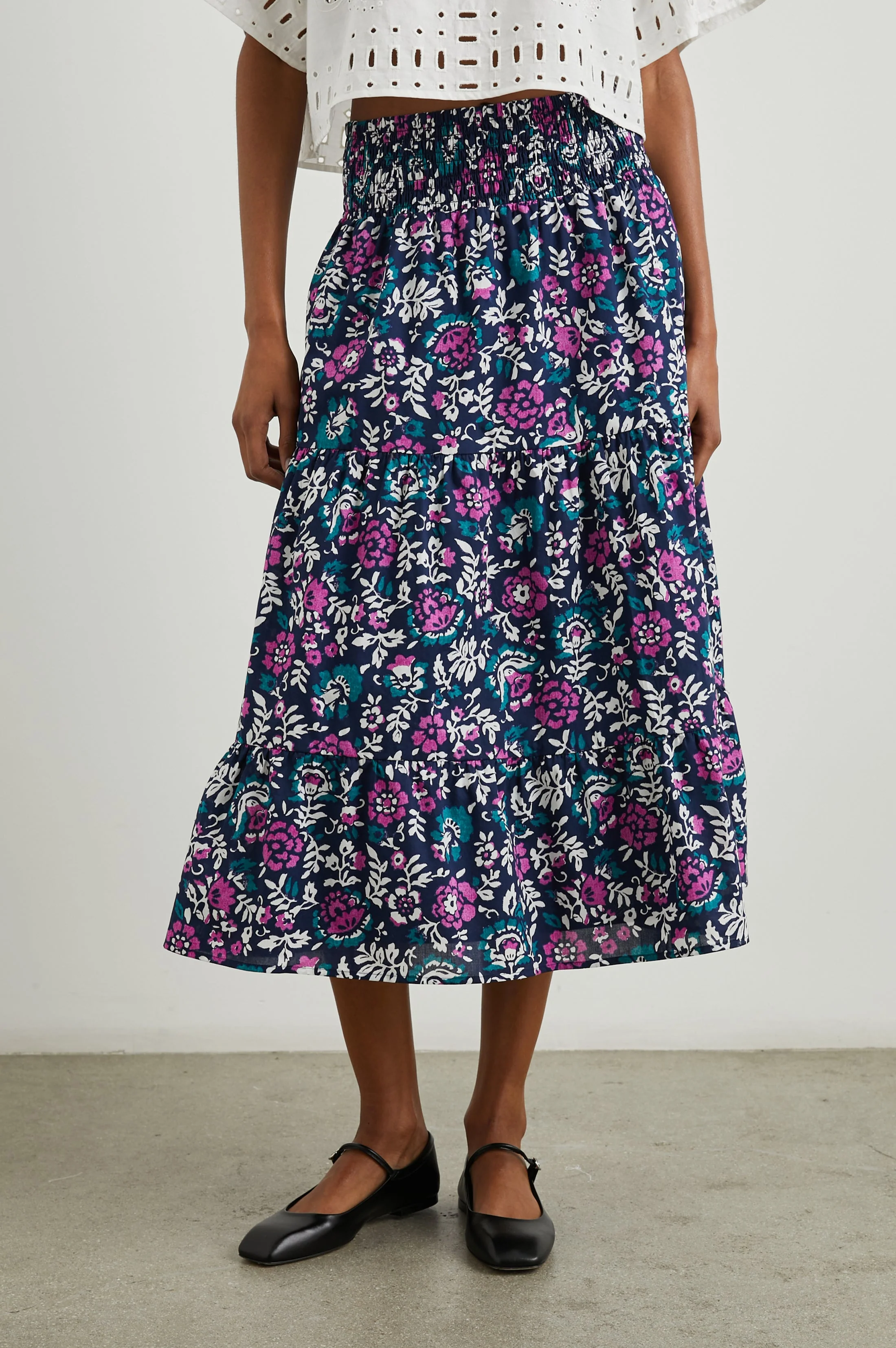 EDINA SKIRT - WOODBLOCK FLORAL - Image 4