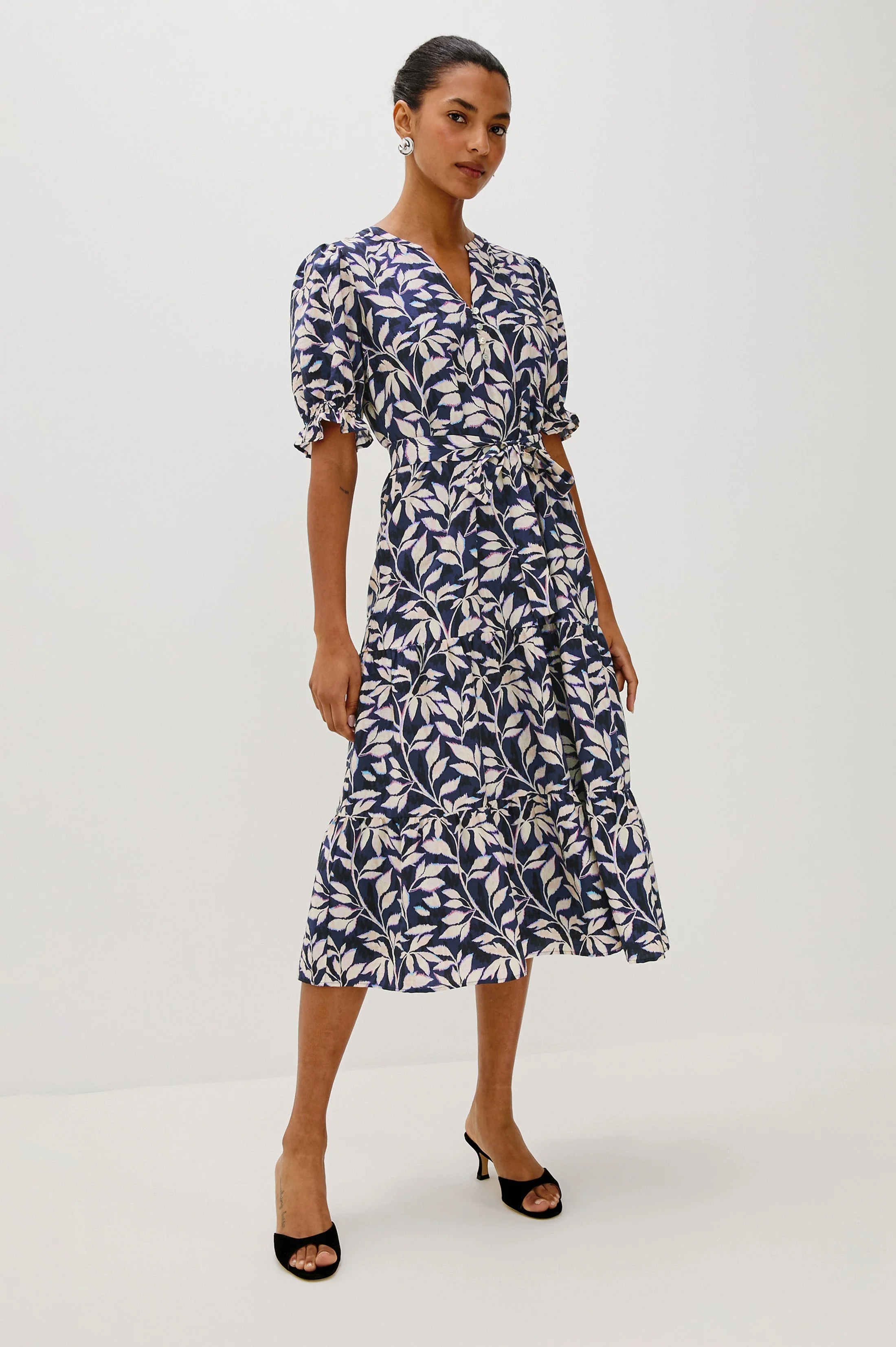 ELIANA DRESS - NAVY VINES - Image 4