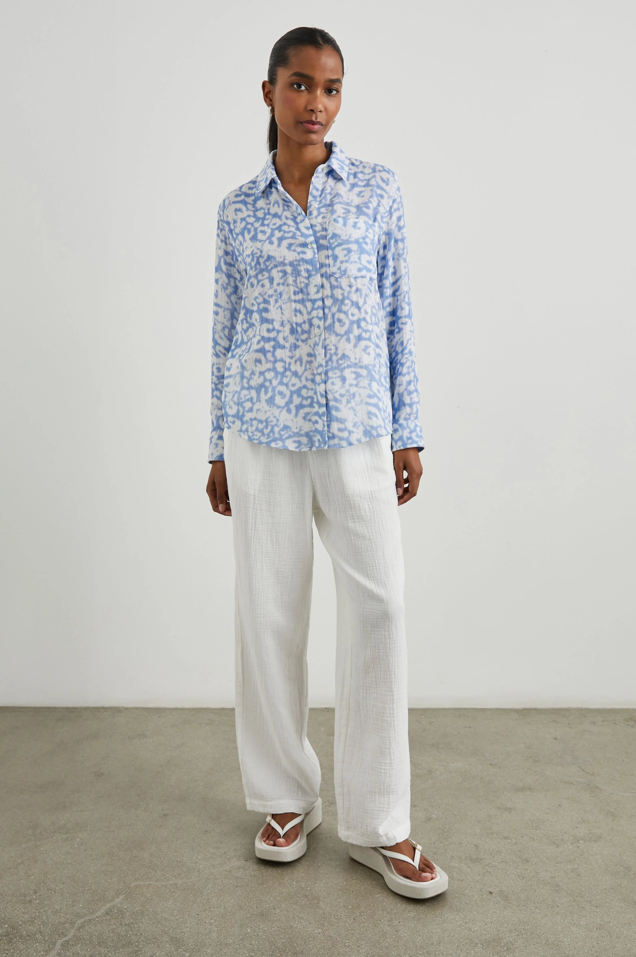 ELLIS SHIRT - BLUE DIFFUSED CHEETAH - Image 3