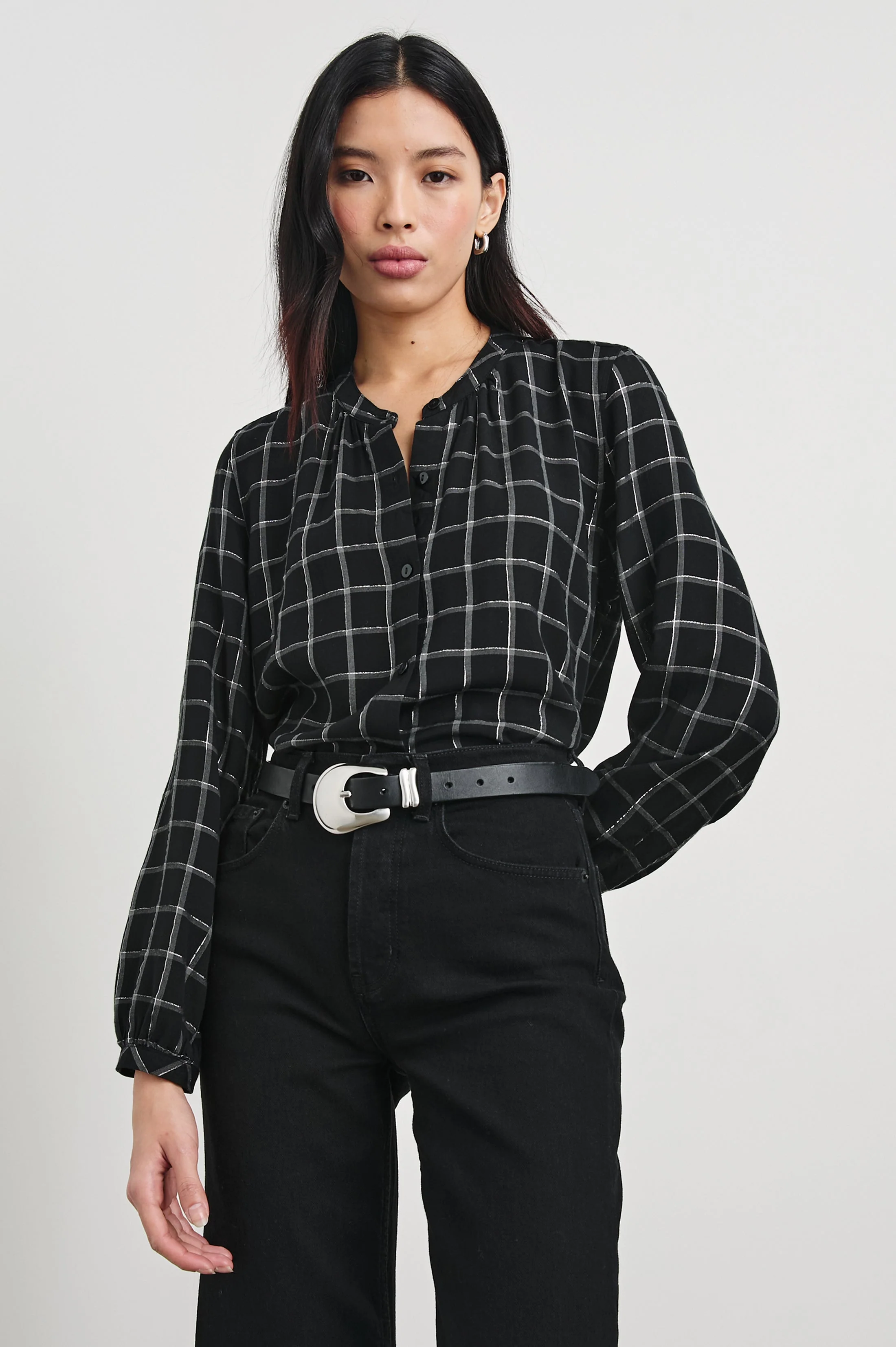 ELOISE SHIRT - SILVER CHARCOAL ONYX - Image 2