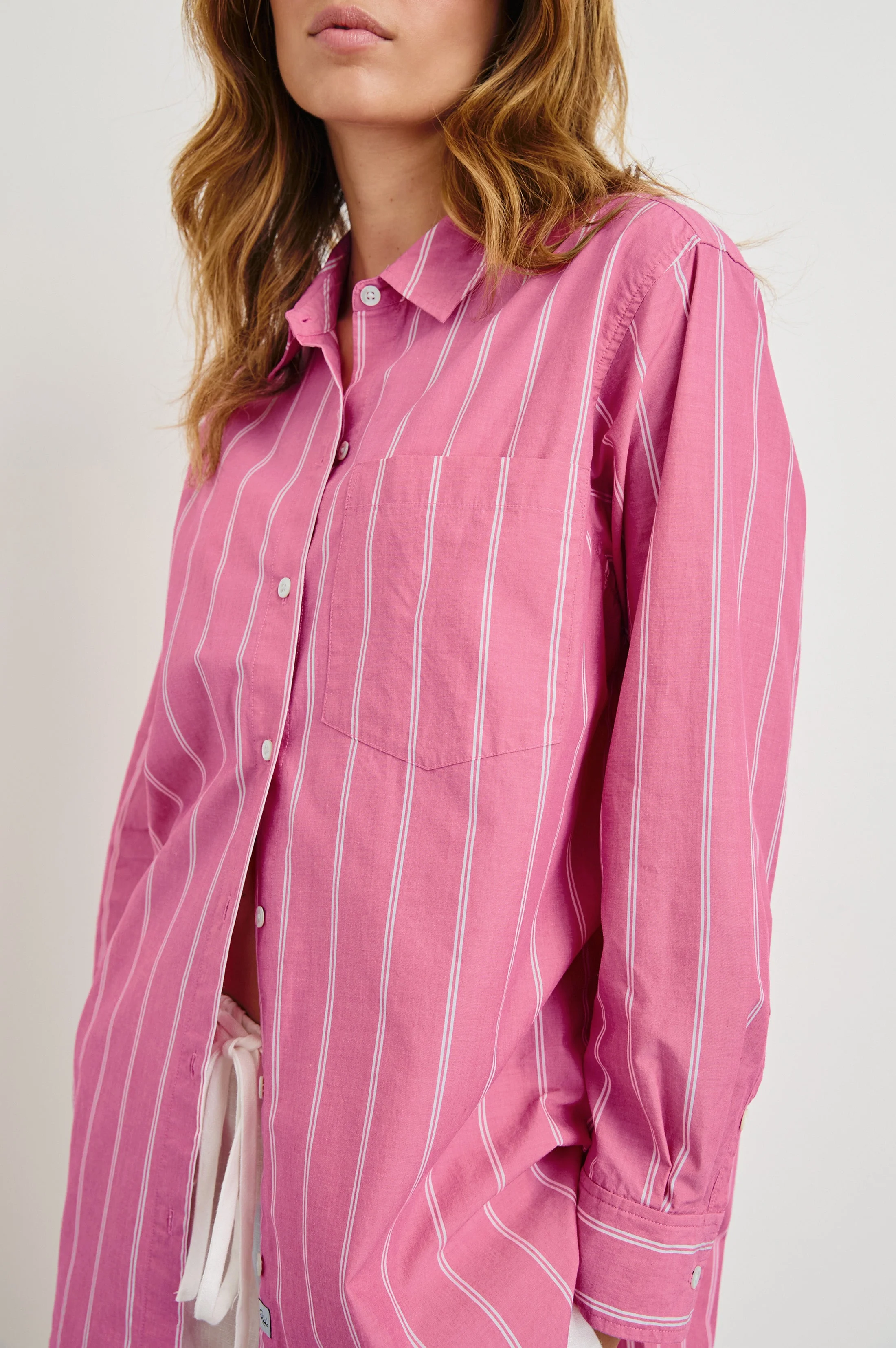 ELSA SHIRT - HIBISCUS WHITE STRIPE - Image 2