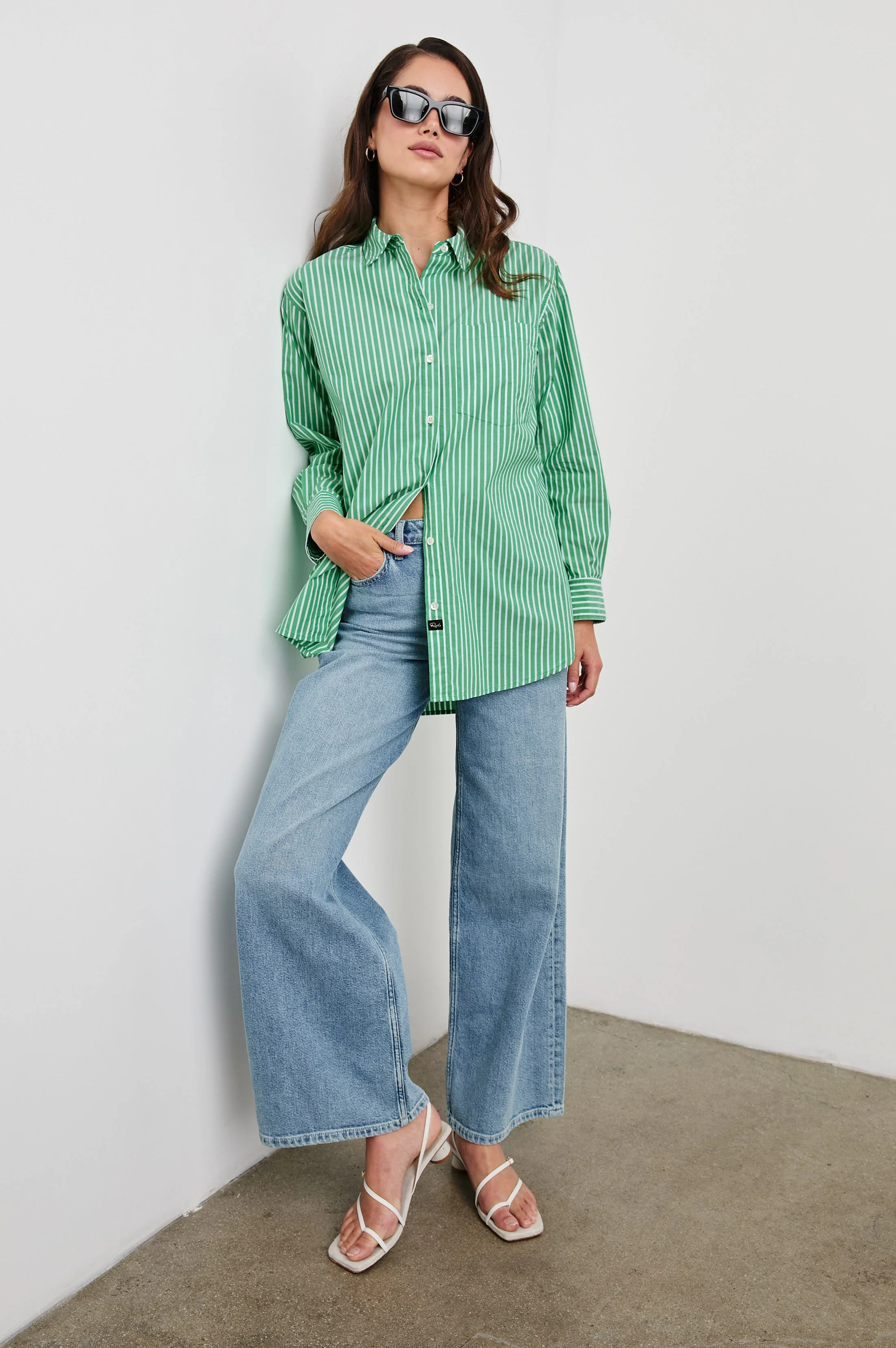 ELSA SHIRT - KELLY WHITE STRIPE - Image 3