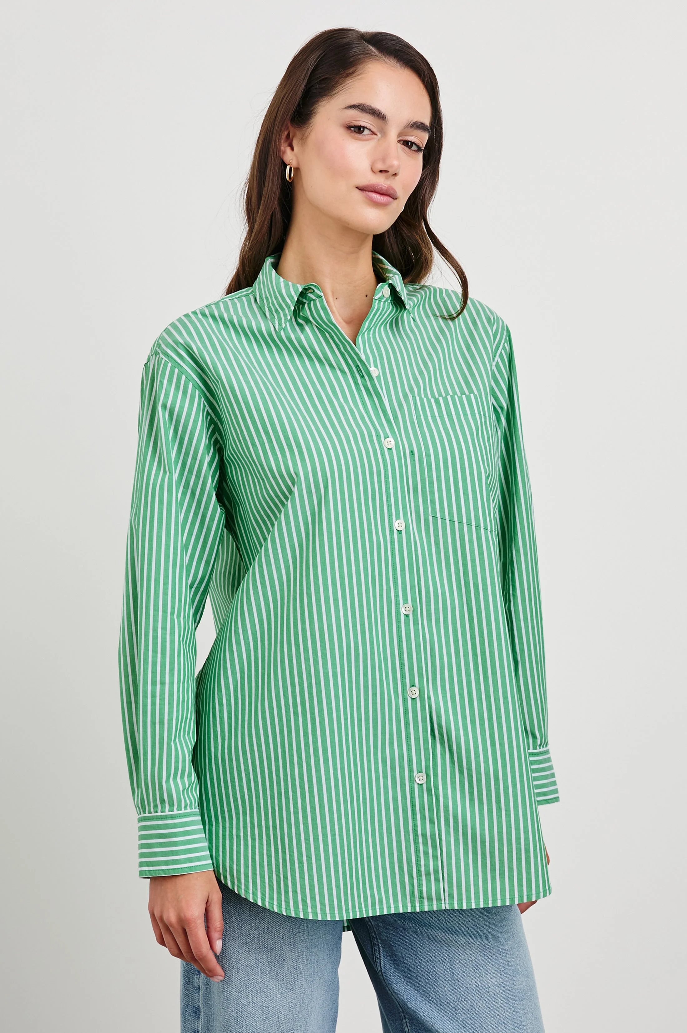 ELSA SHIRT - KELLY WHITE STRIPE - Image 4