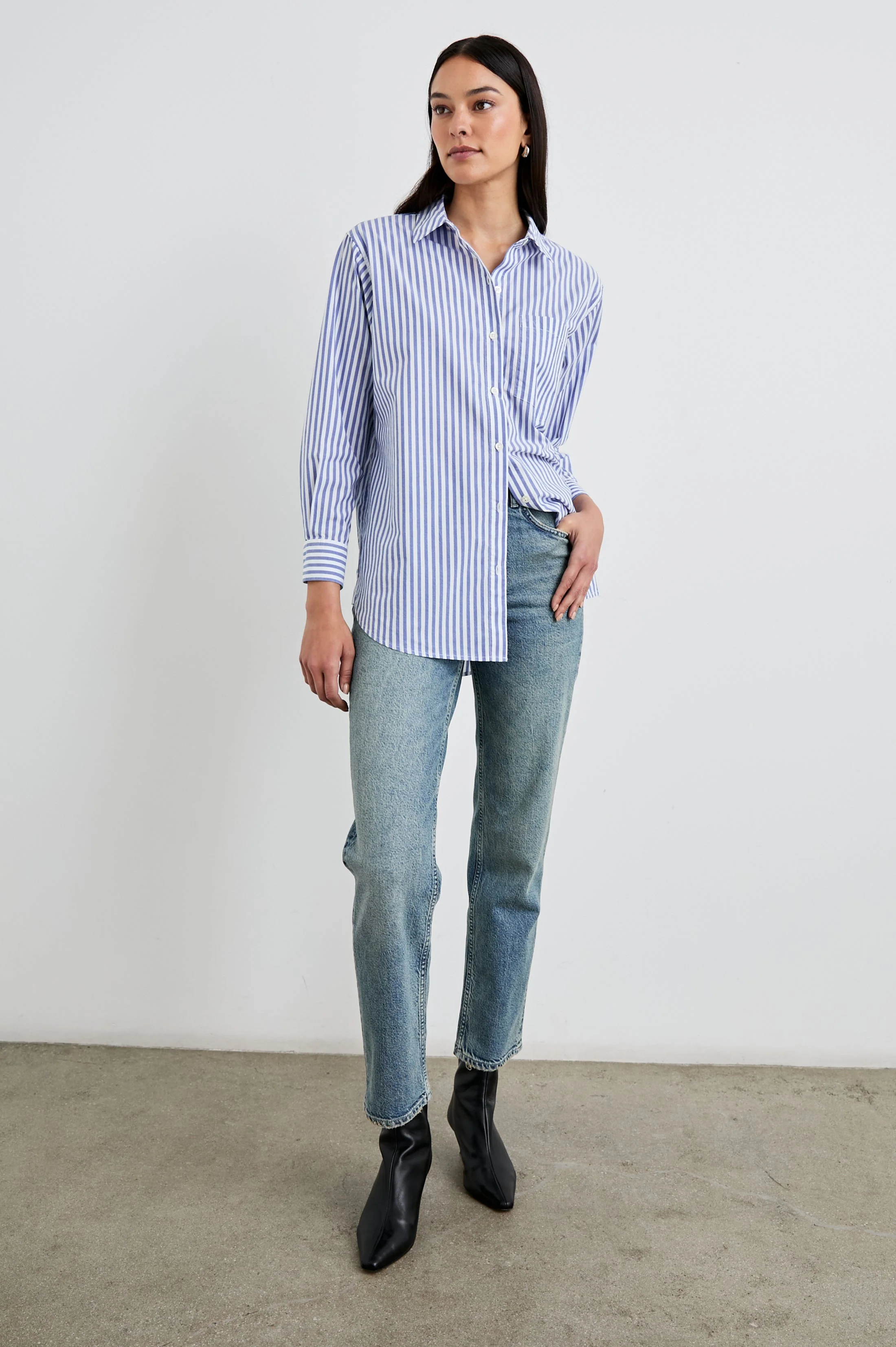 ELSA SHIRT - MARINER WHITE STRIPE - Image 3