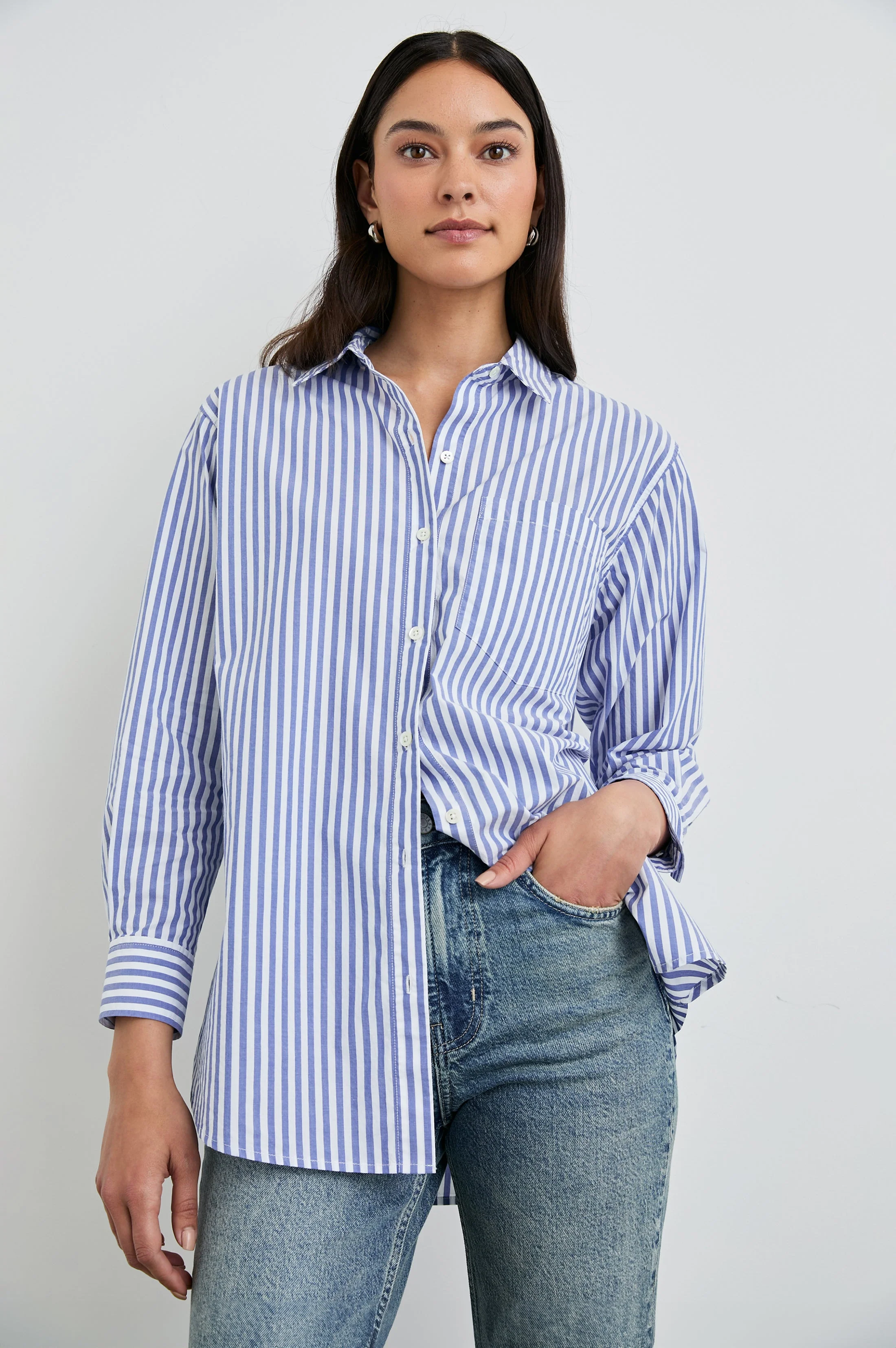 ELSA SHIRT - MARINER WHITE STRIPE - Image 4