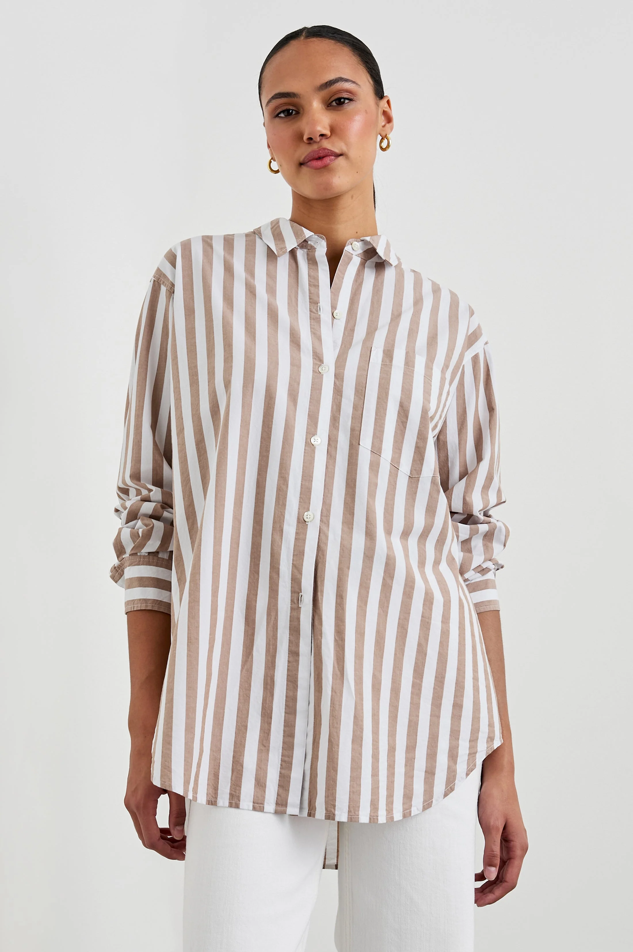 ELSA SHIRT - RUSSET WHITE STRIPE - Image 4