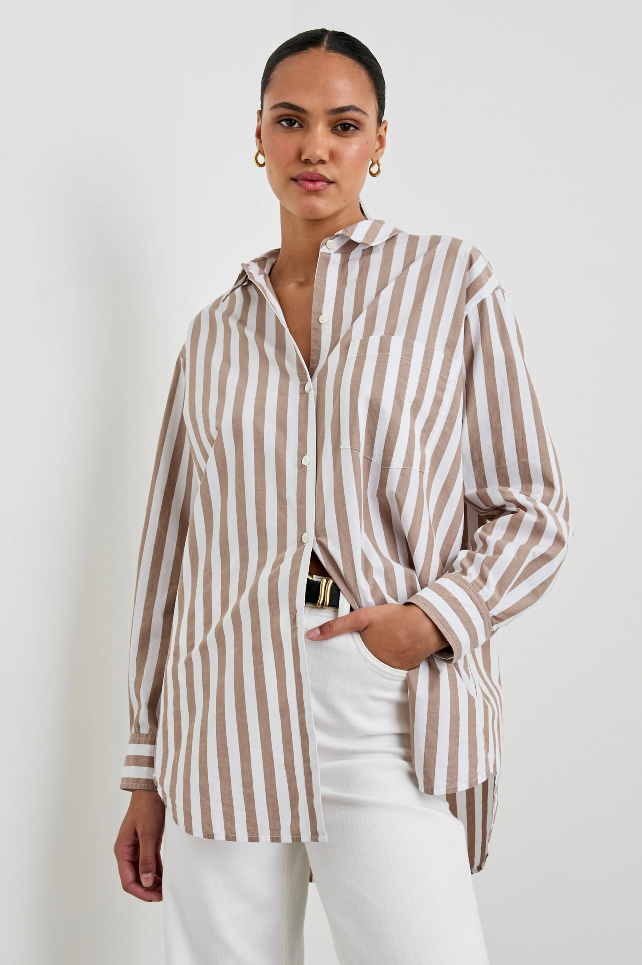 ELSA SHIRT - RUSSET WHITE STRIPE - Image 5