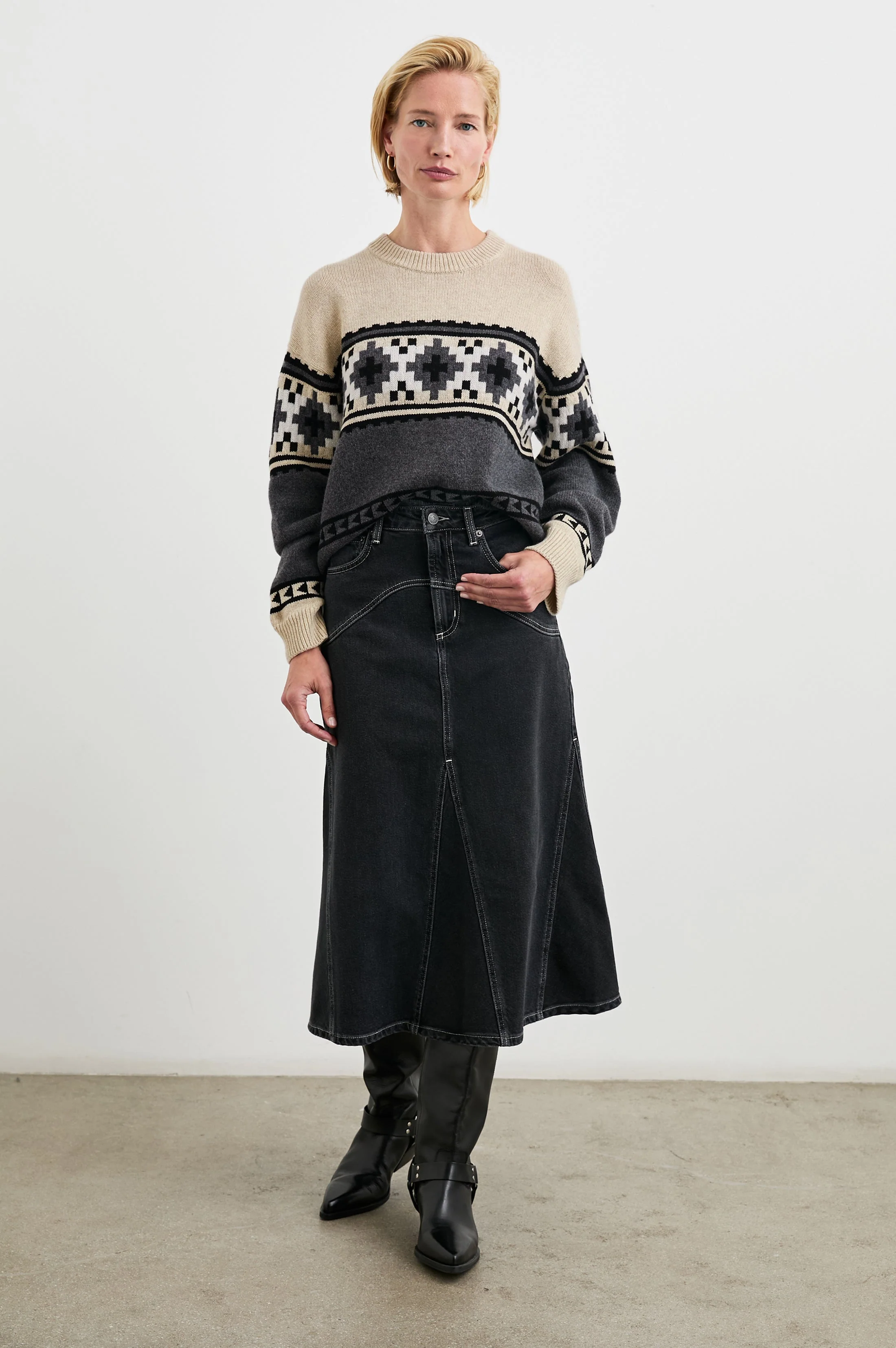 EMMA SWEATER - HEATHER FAIR ISLE - Image 3