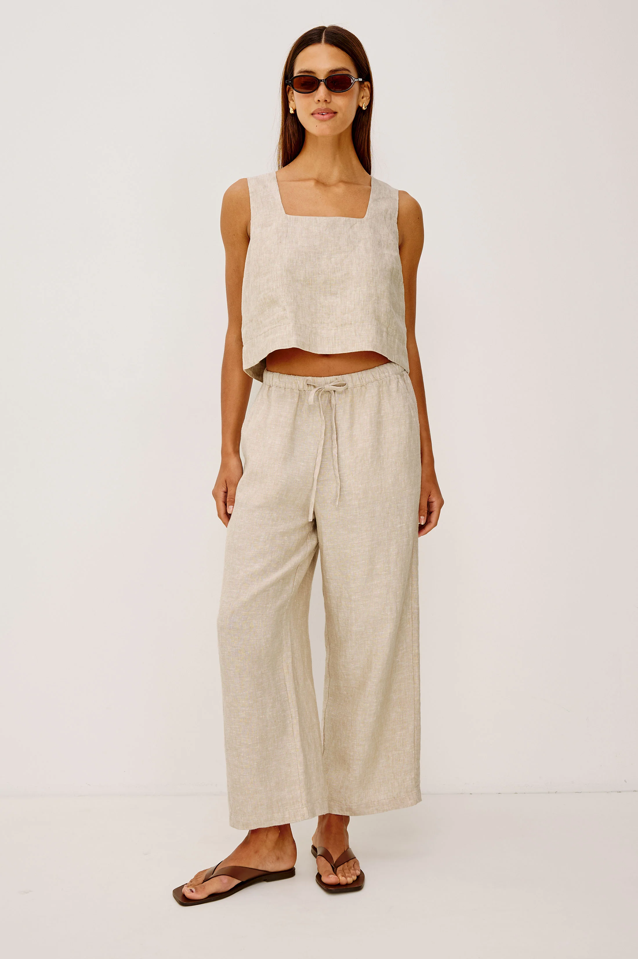 EMMIE CROP PANT - HEATHERED FLAX - Image 4