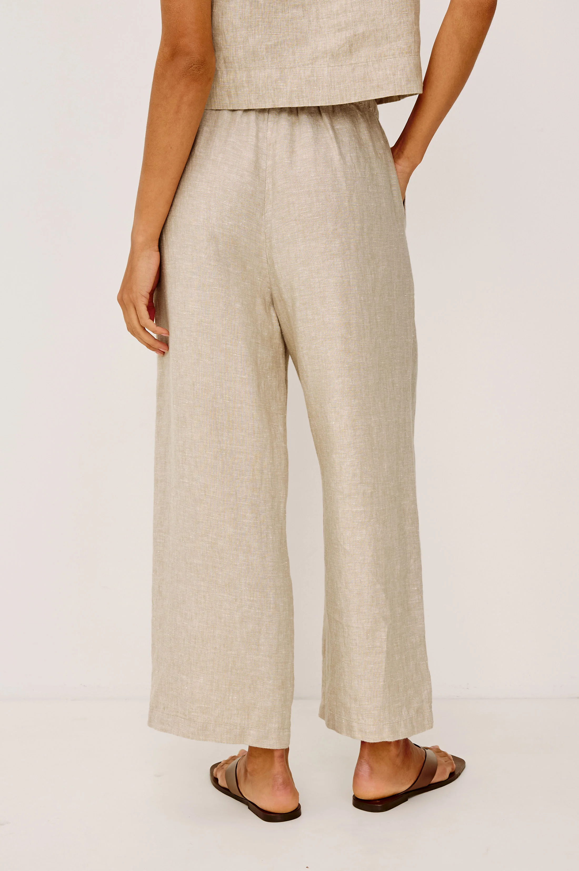 EMMIE CROP PANT - HEATHERED FLAX - Image 5