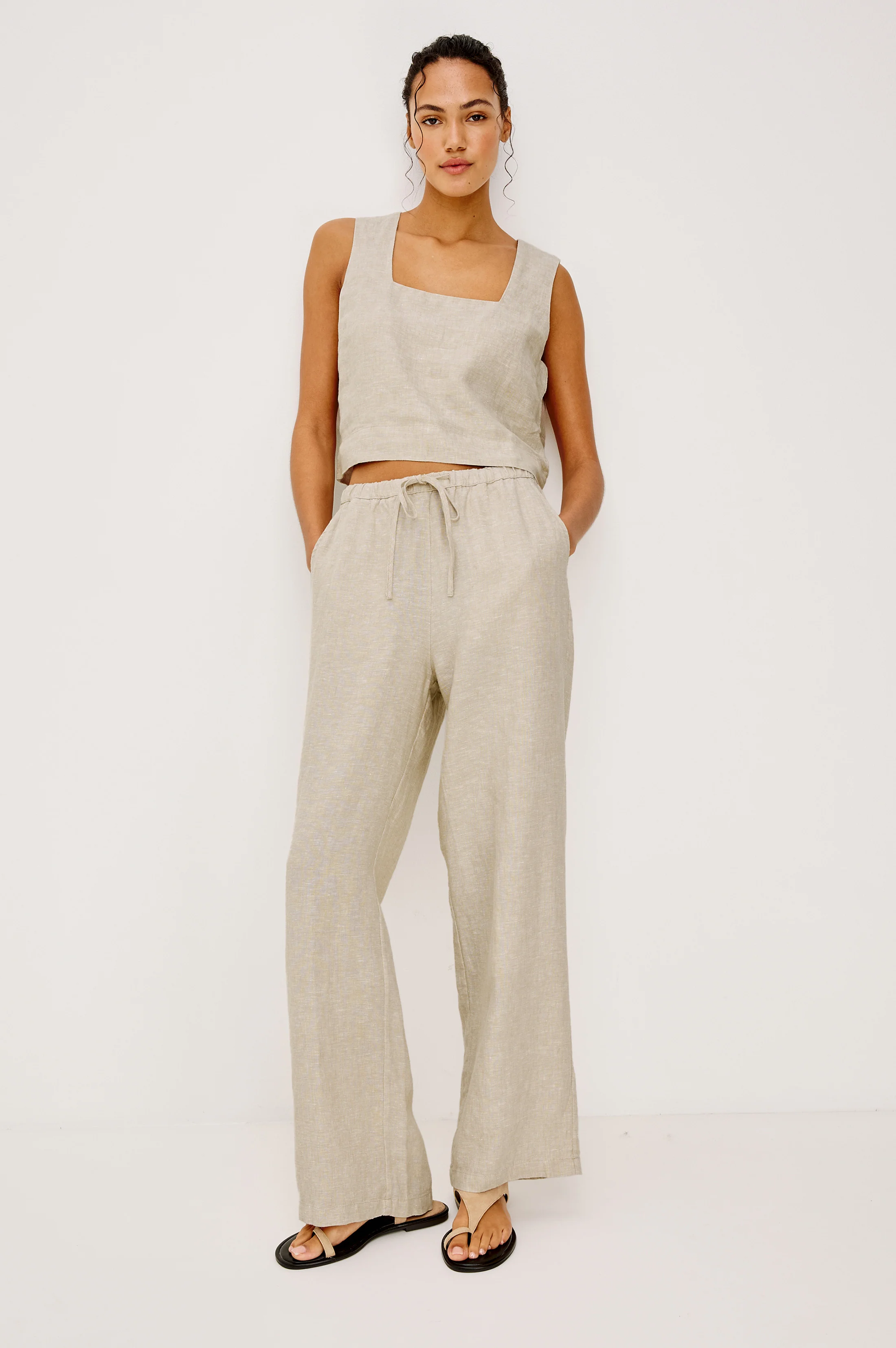 EMMIE PANT - HEATHERED FLAX - Image 3