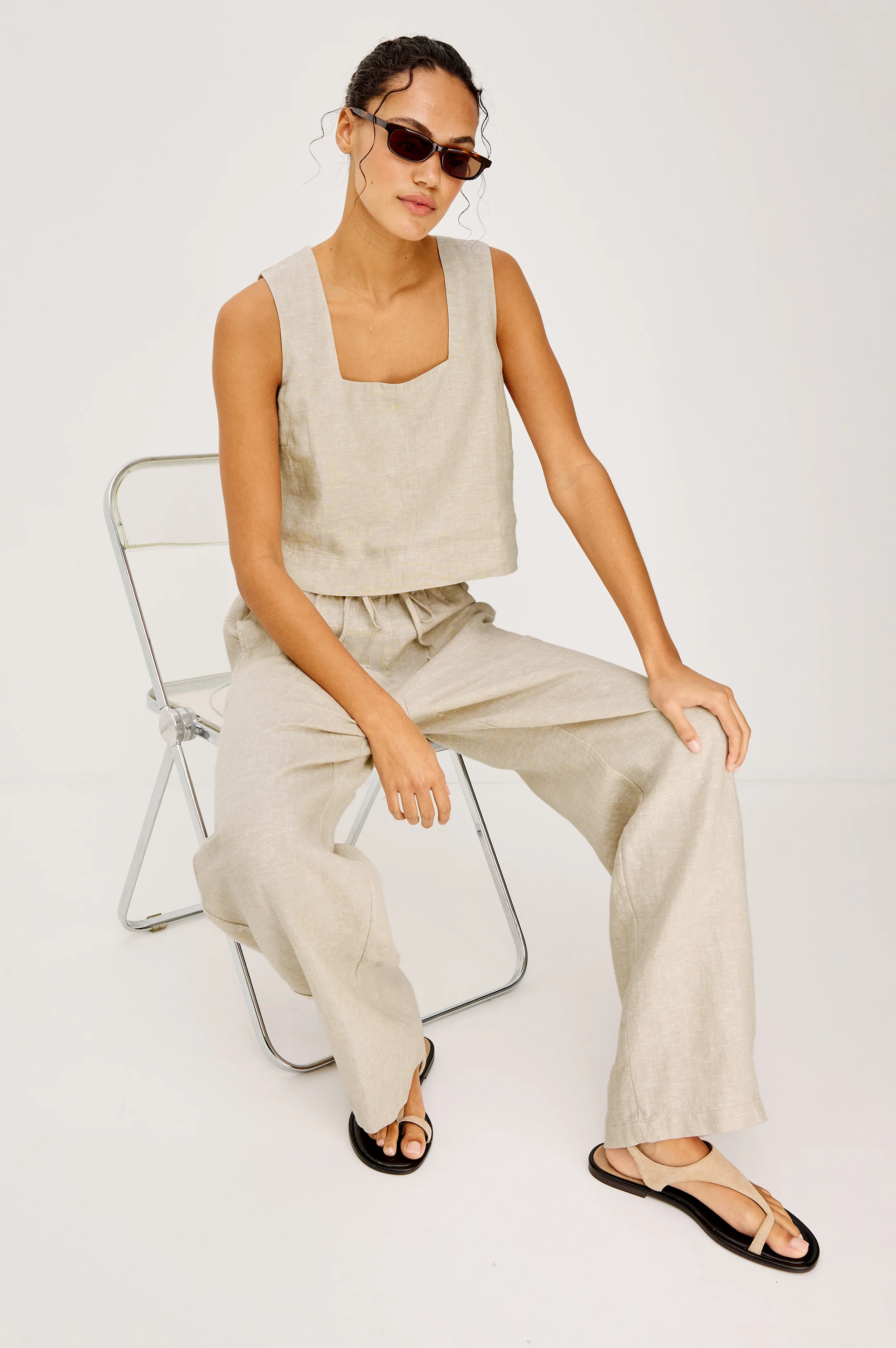 EMMIE PANT - HEATHERED FLAX - Image 4