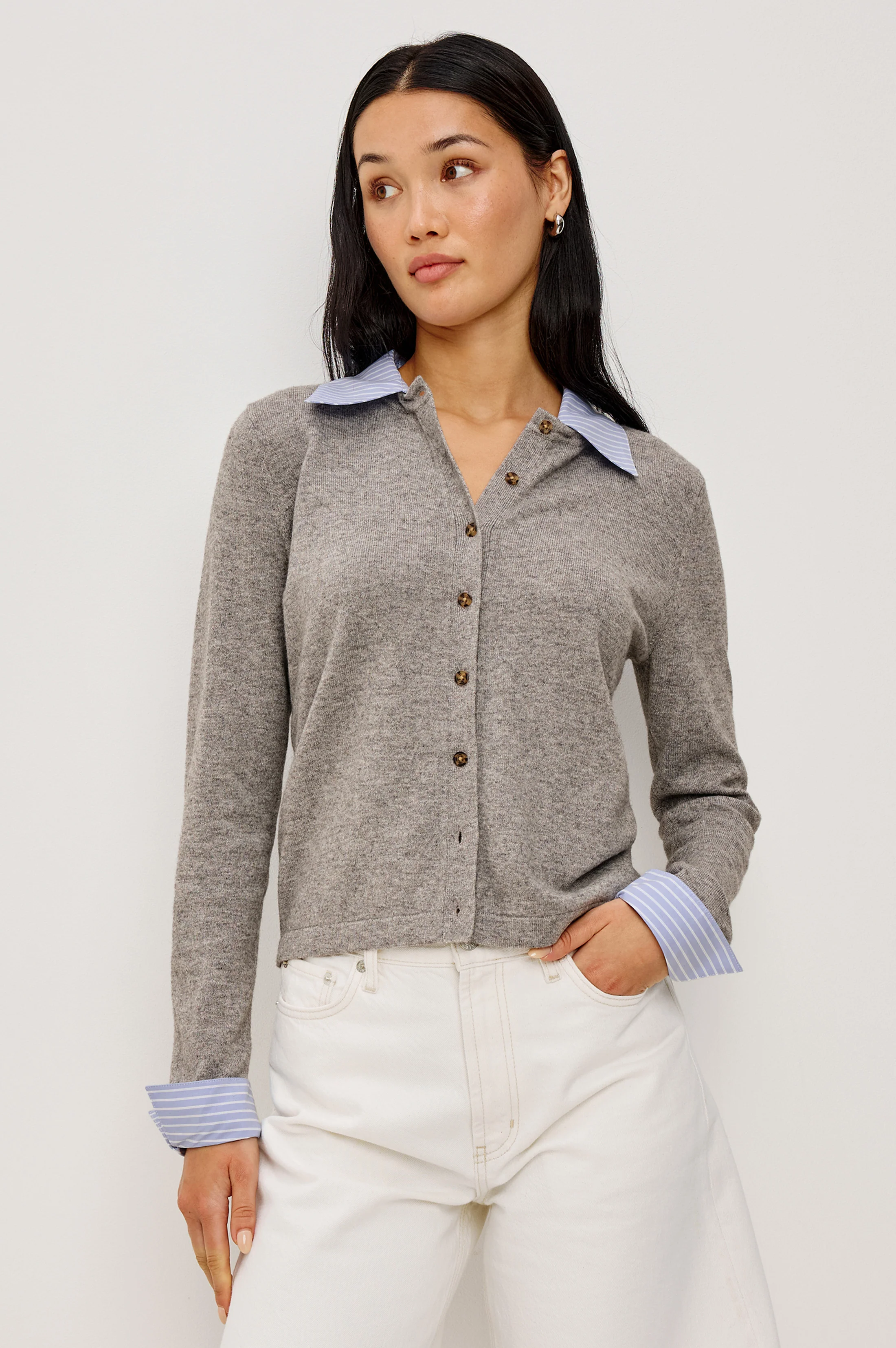 ERYN CARDIGAN - HEATHER GREY
