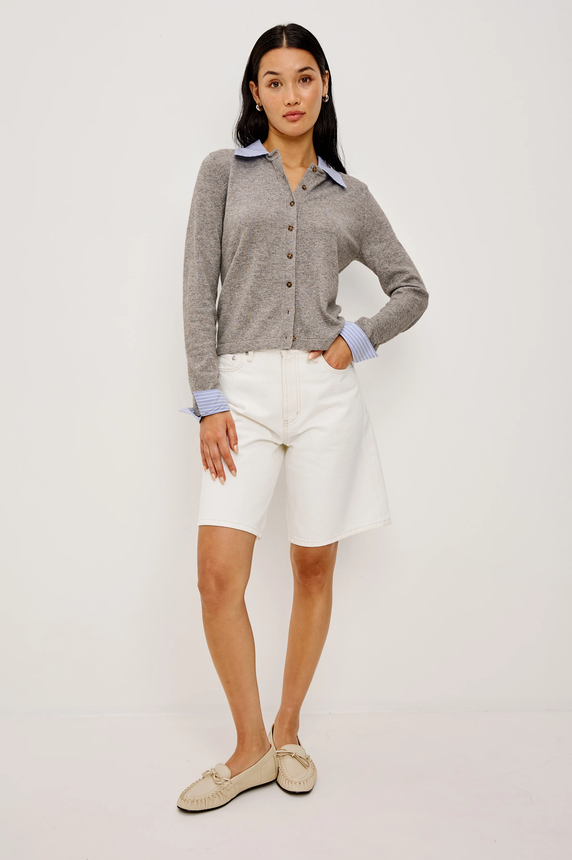 ERYN CARDIGAN - HEATHER GREY - Image 3