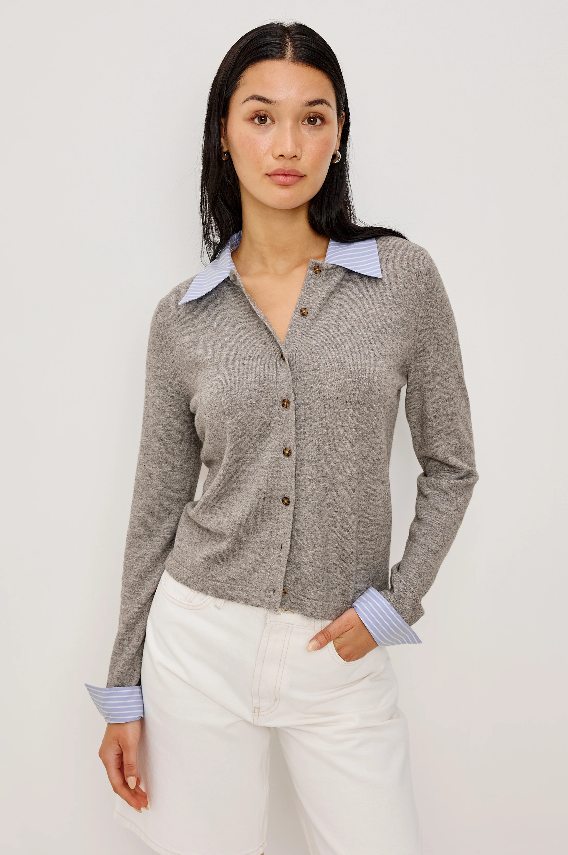 ERYN CARDIGAN - HEATHER GREY - Image 4