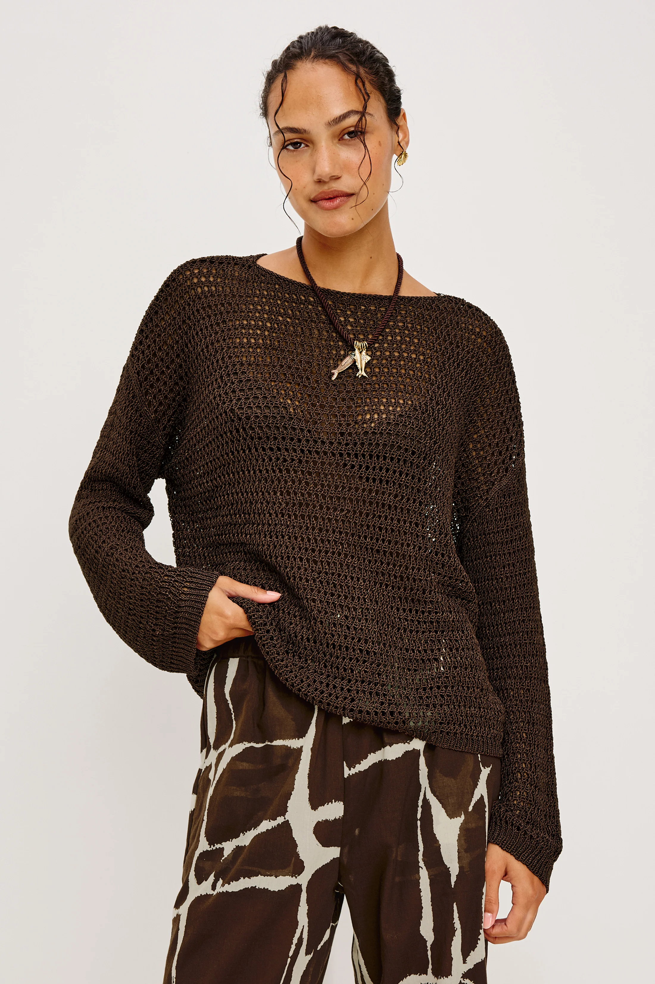 EVANGELINE SWEATER - ESPRESSO