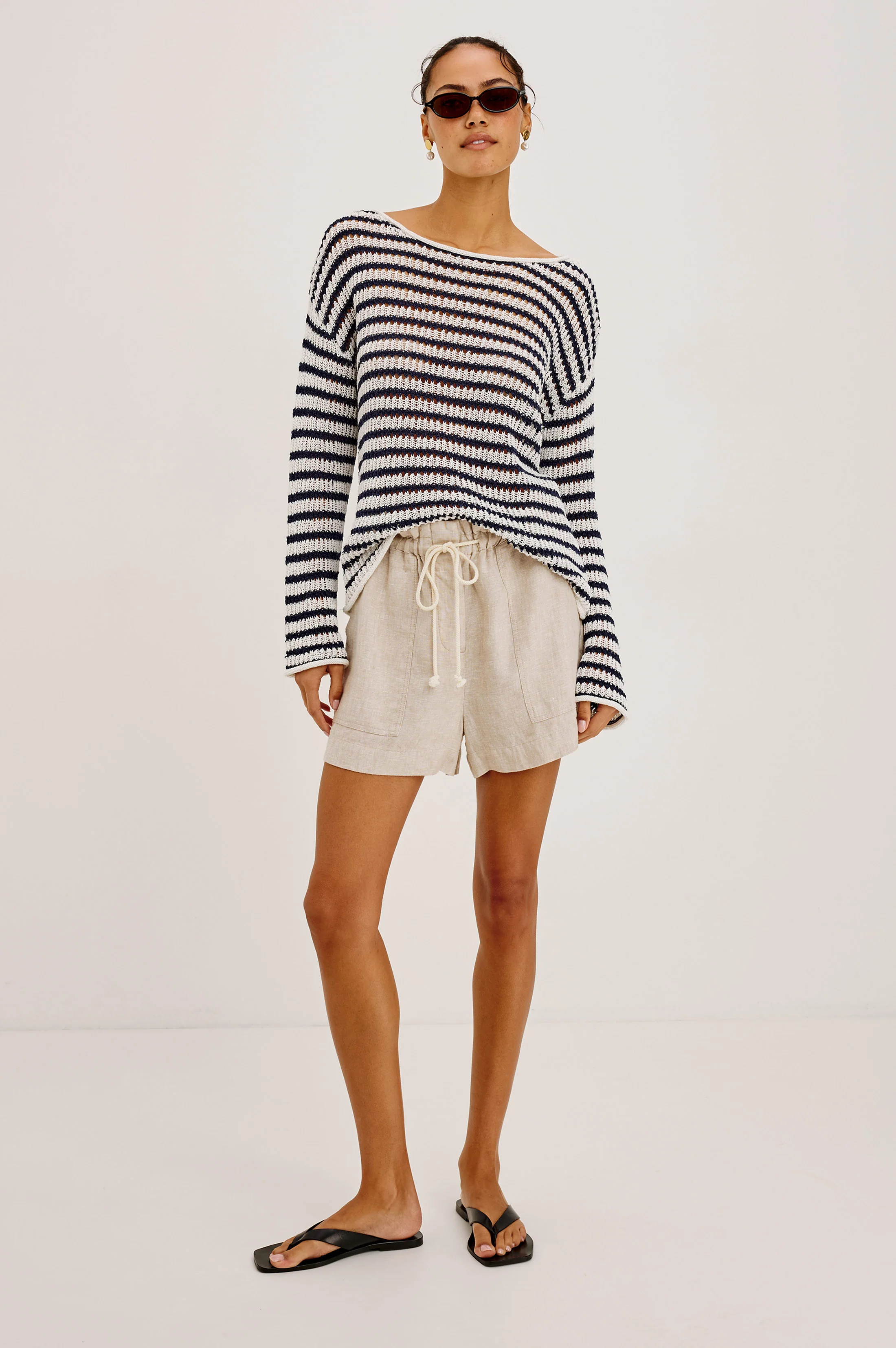 EVANGELINE SWEATER - IVORY INDIGO STRIPE - Image 3