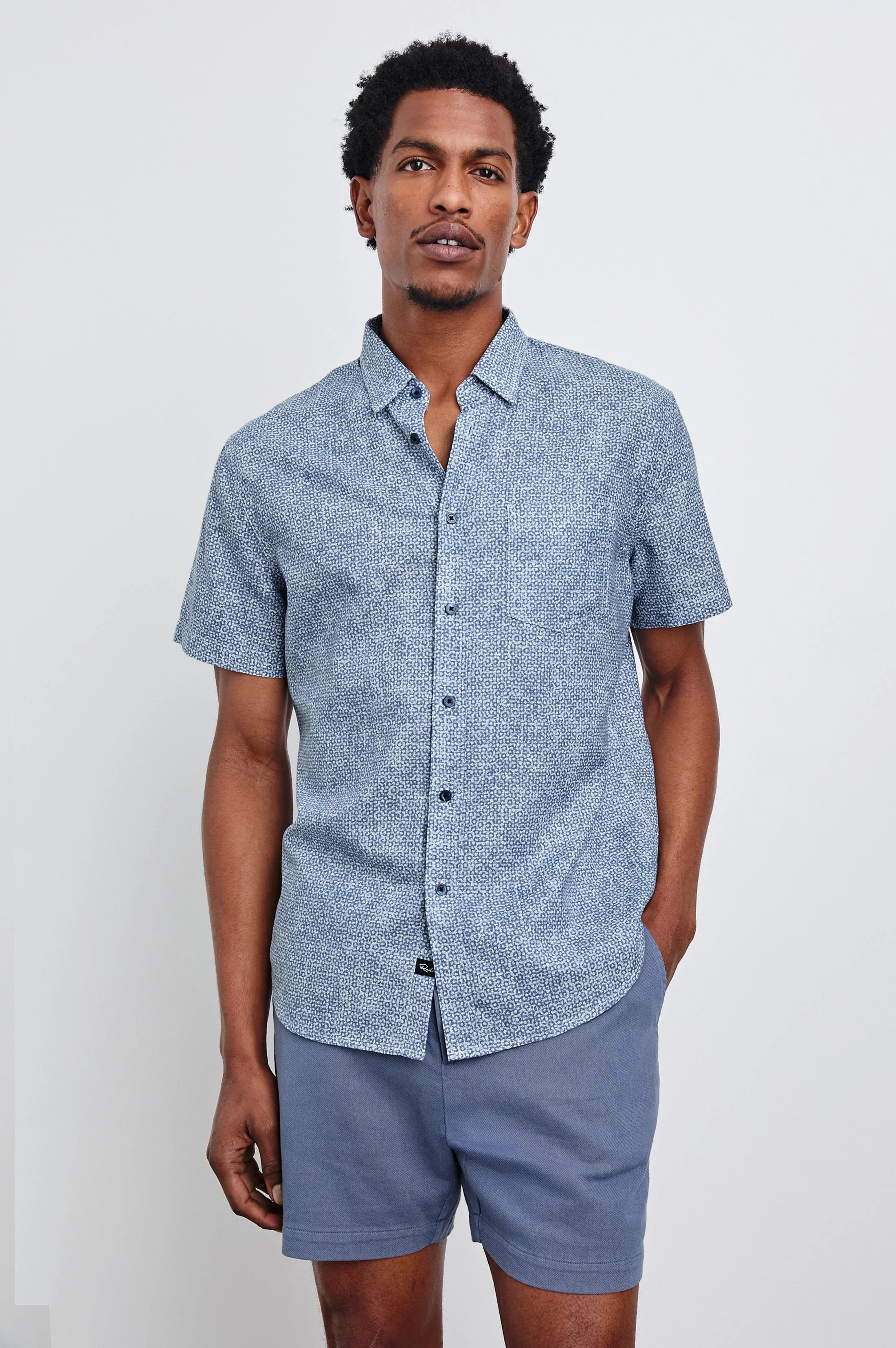 FAIRFAX SHIRT - ABSTRACT BLOCK BLUE - Image 4