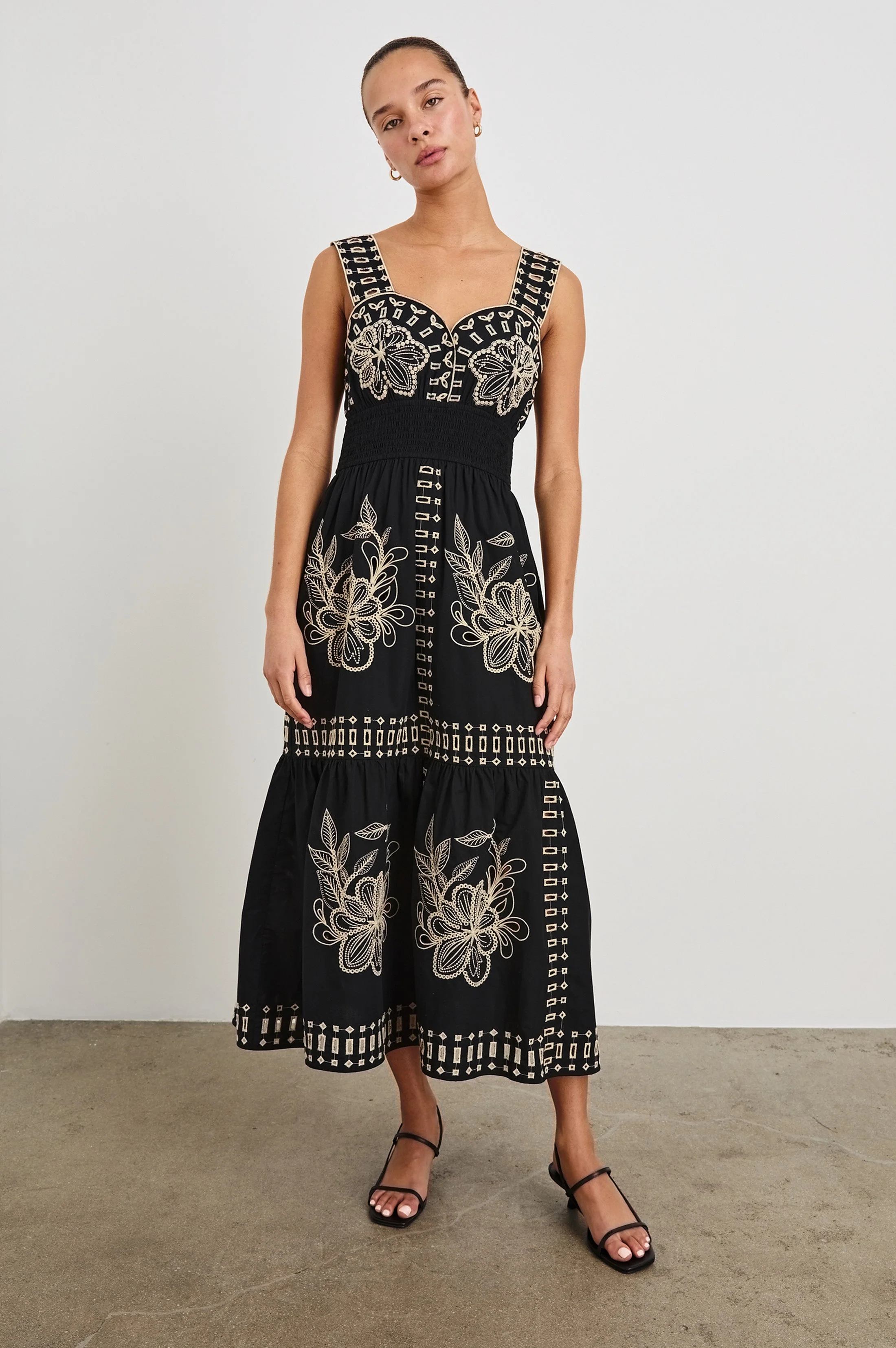 FAWN DRESS - BLACK TAN EMBROIDERY - Image 3