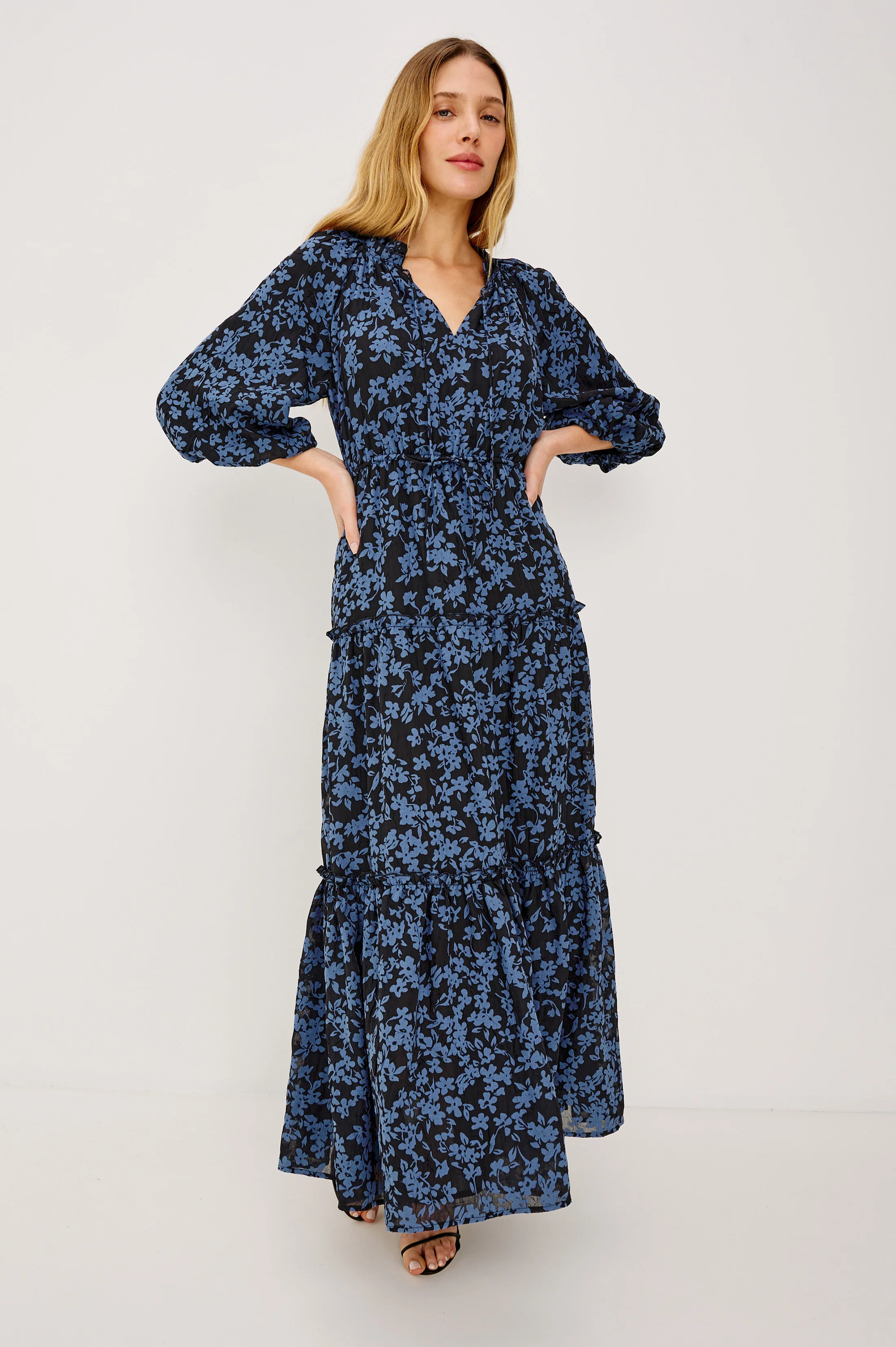 FELICIA DRESS - MIDNIGHT SILHOUETTE FLORAL - Image 3
