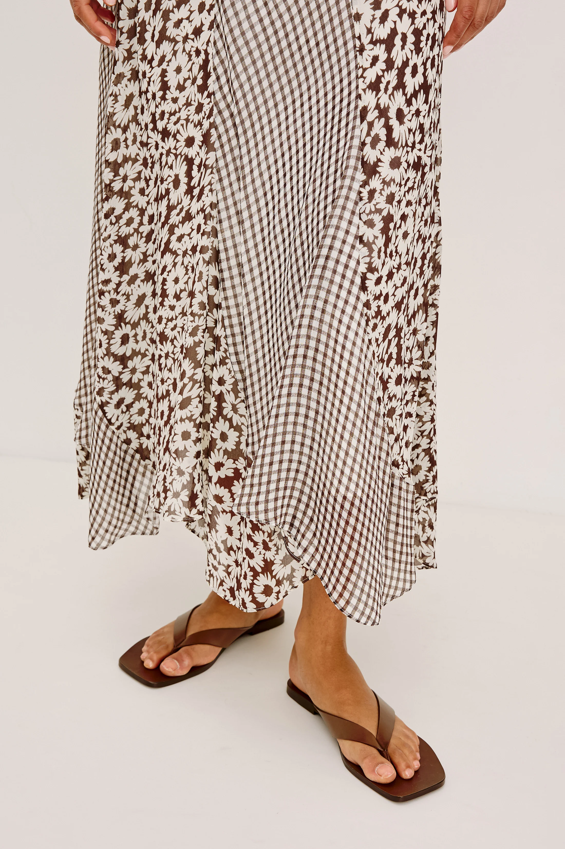 FELINA SKIRT - ESPRESSO DAISY GINGHAM MIX - Image 2