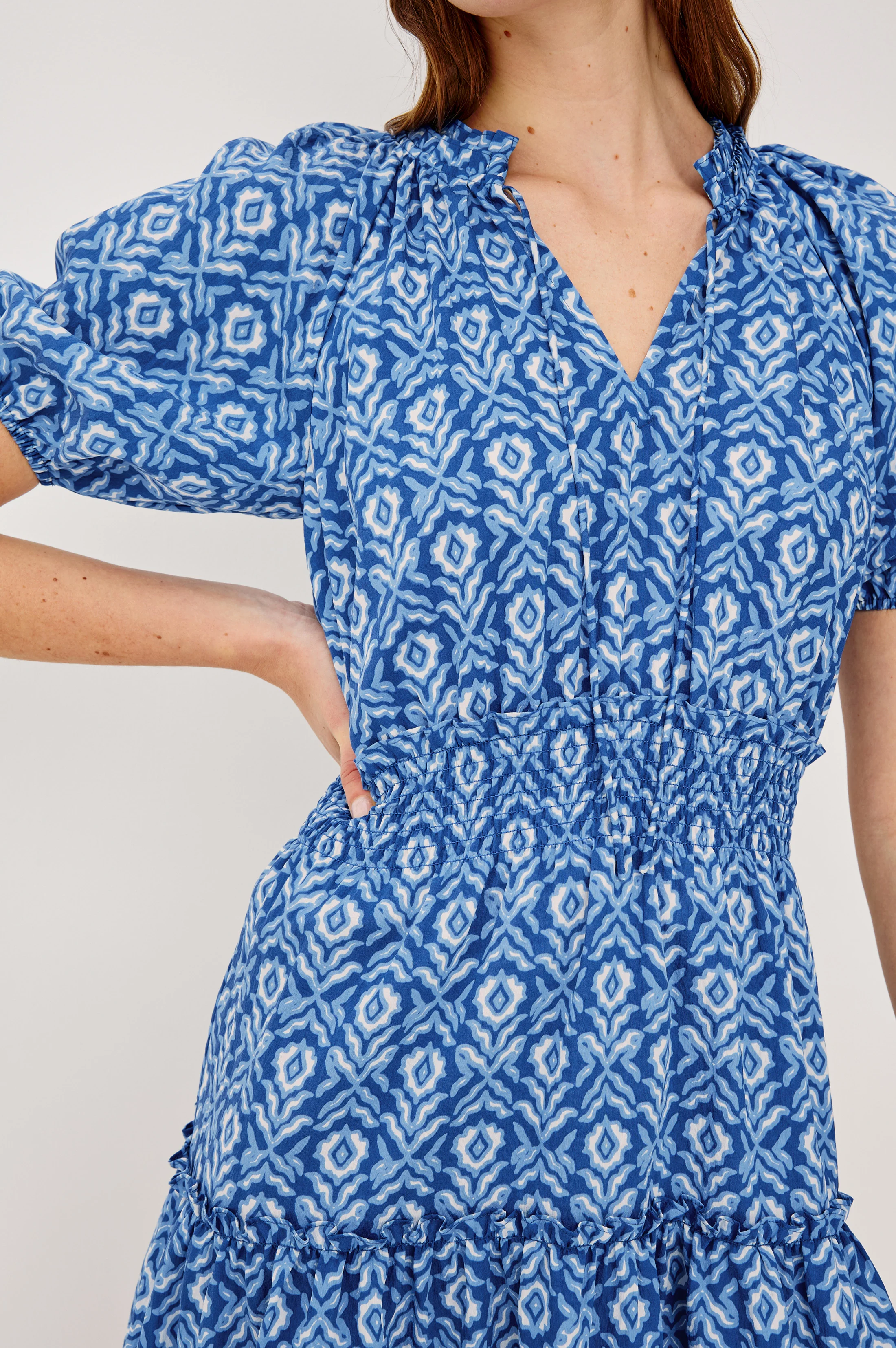 FIORELLA DRESS - BLUE IKAT - Image 2