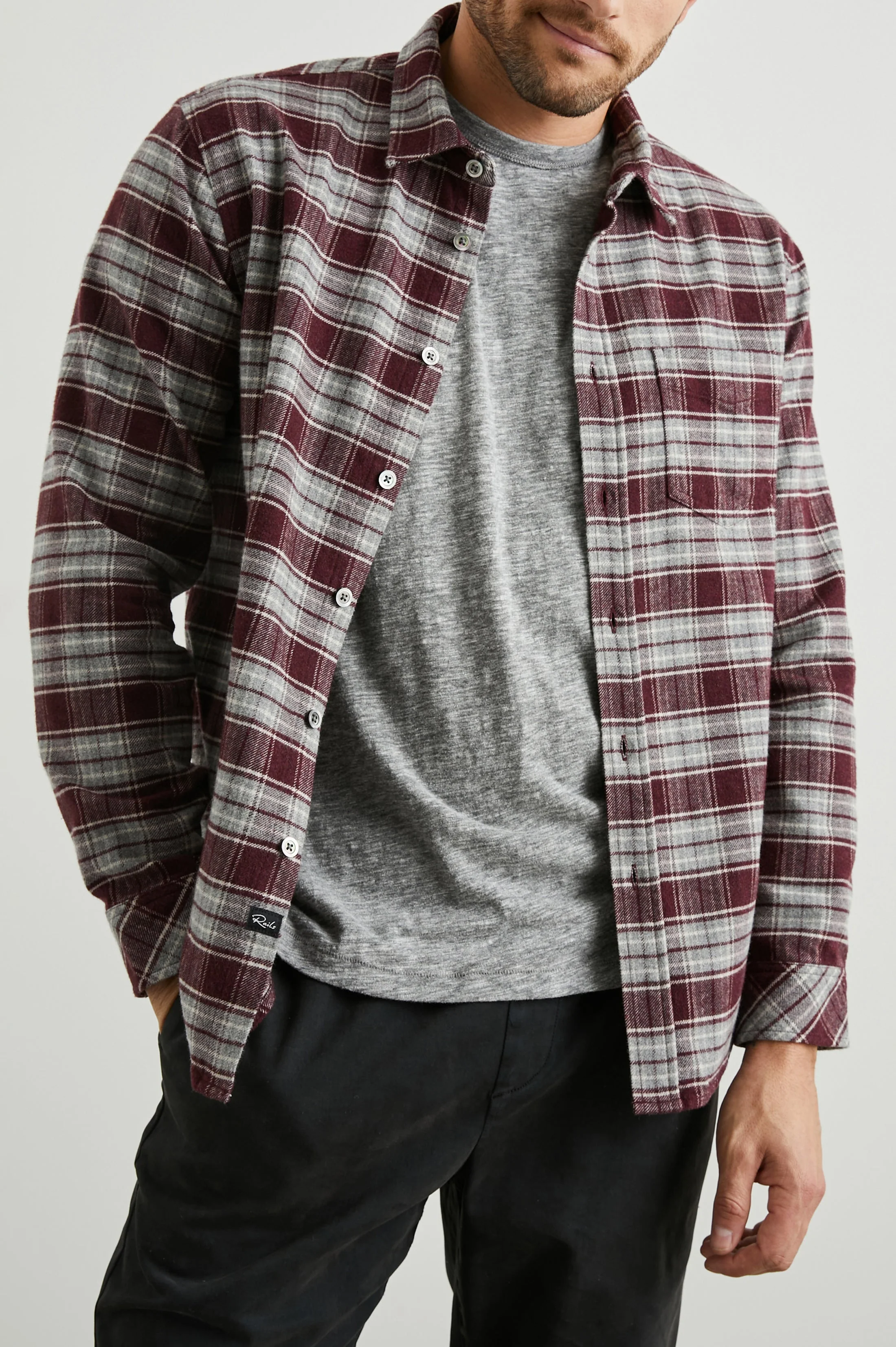 FORREST SHIRT - BLACK CHERRY GREY