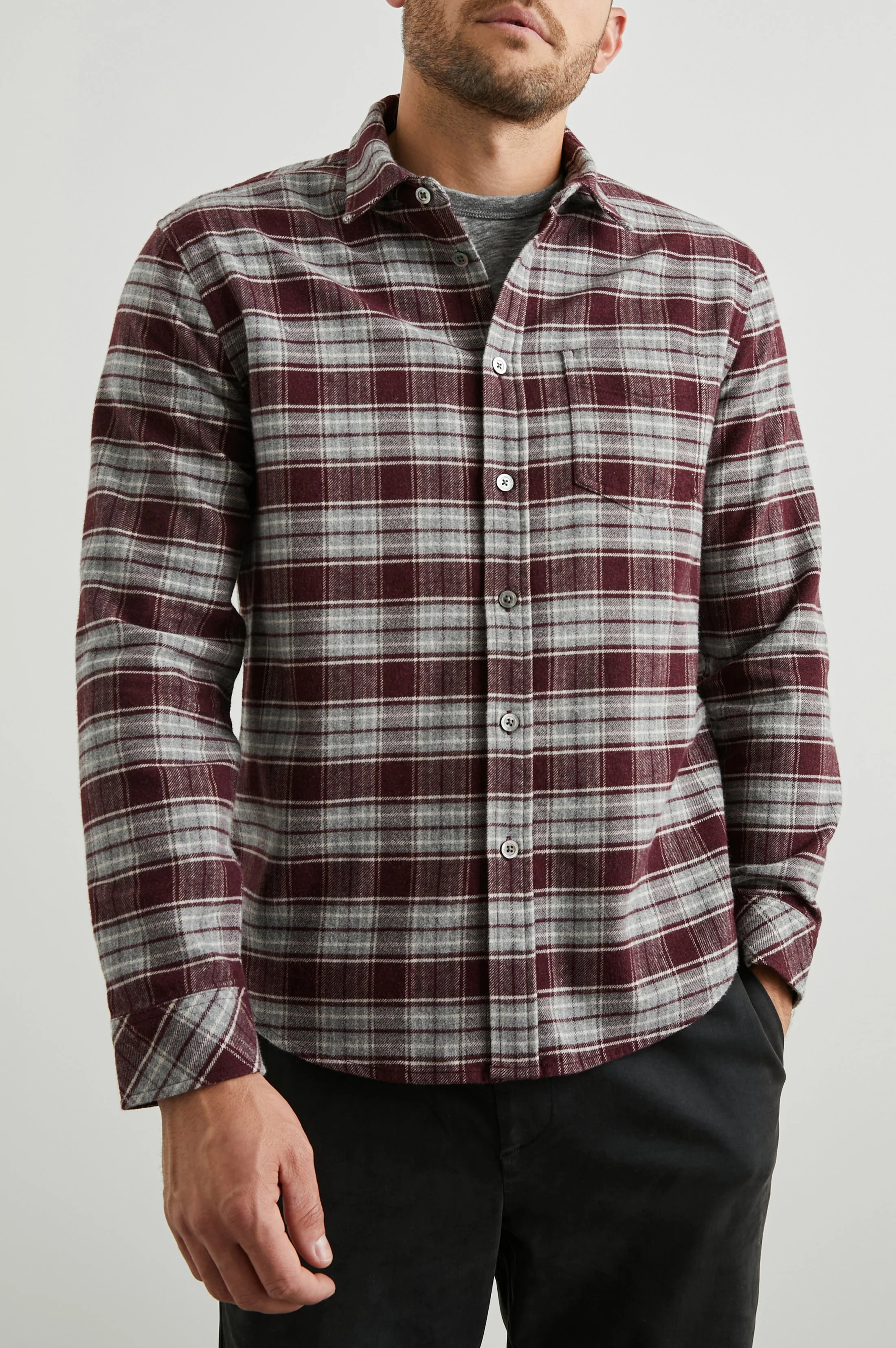 FORREST SHIRT - BLACK CHERRY GREY - Image 4