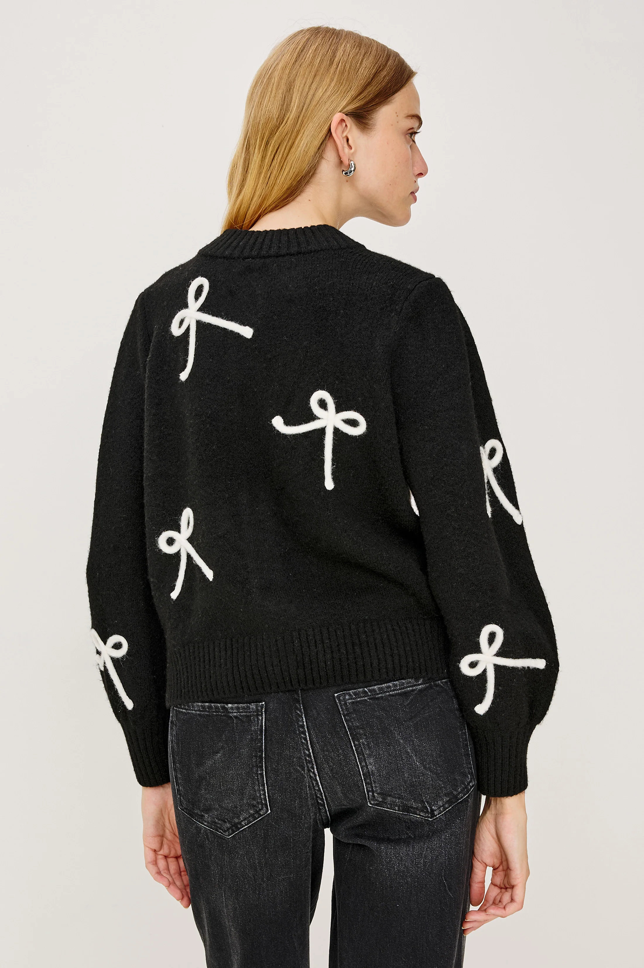 FRANCESCA CARDIGAN - BLACK IVORY - Image 4