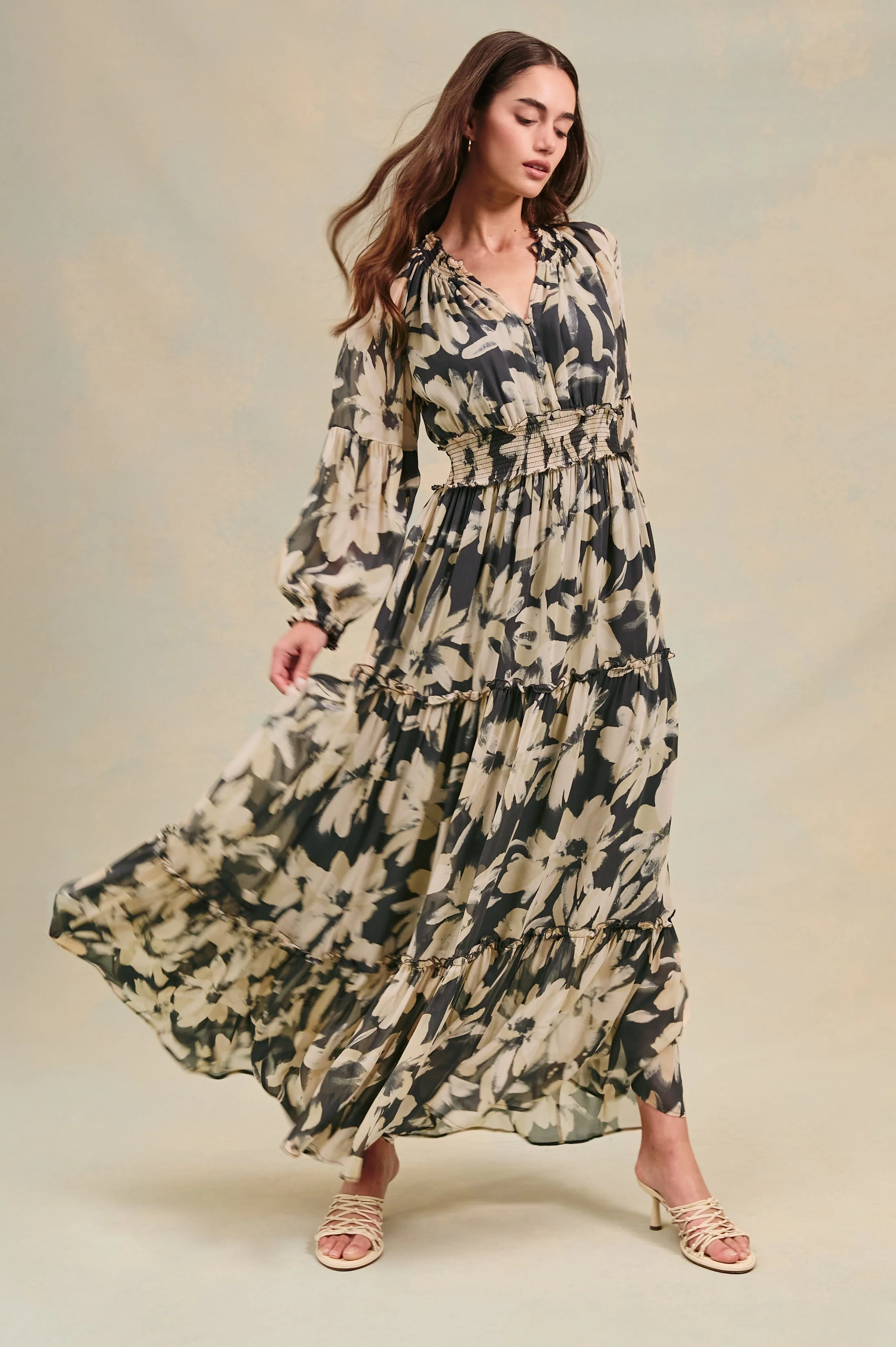 FREDERICA DRESS - CHARCOAL LILY