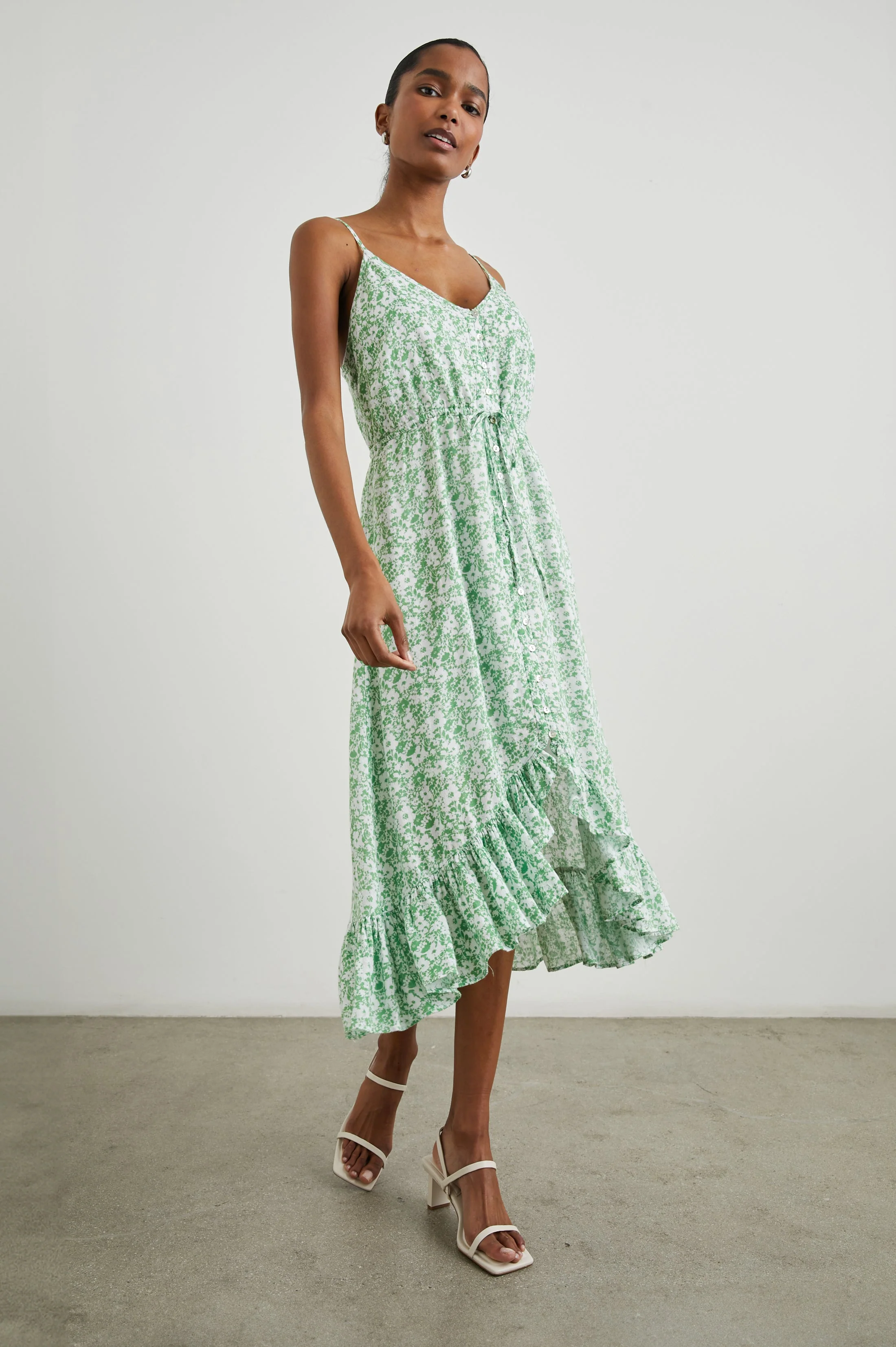 FRIDA DRESS - GREEN TEXTURE FLORAL - Image 3