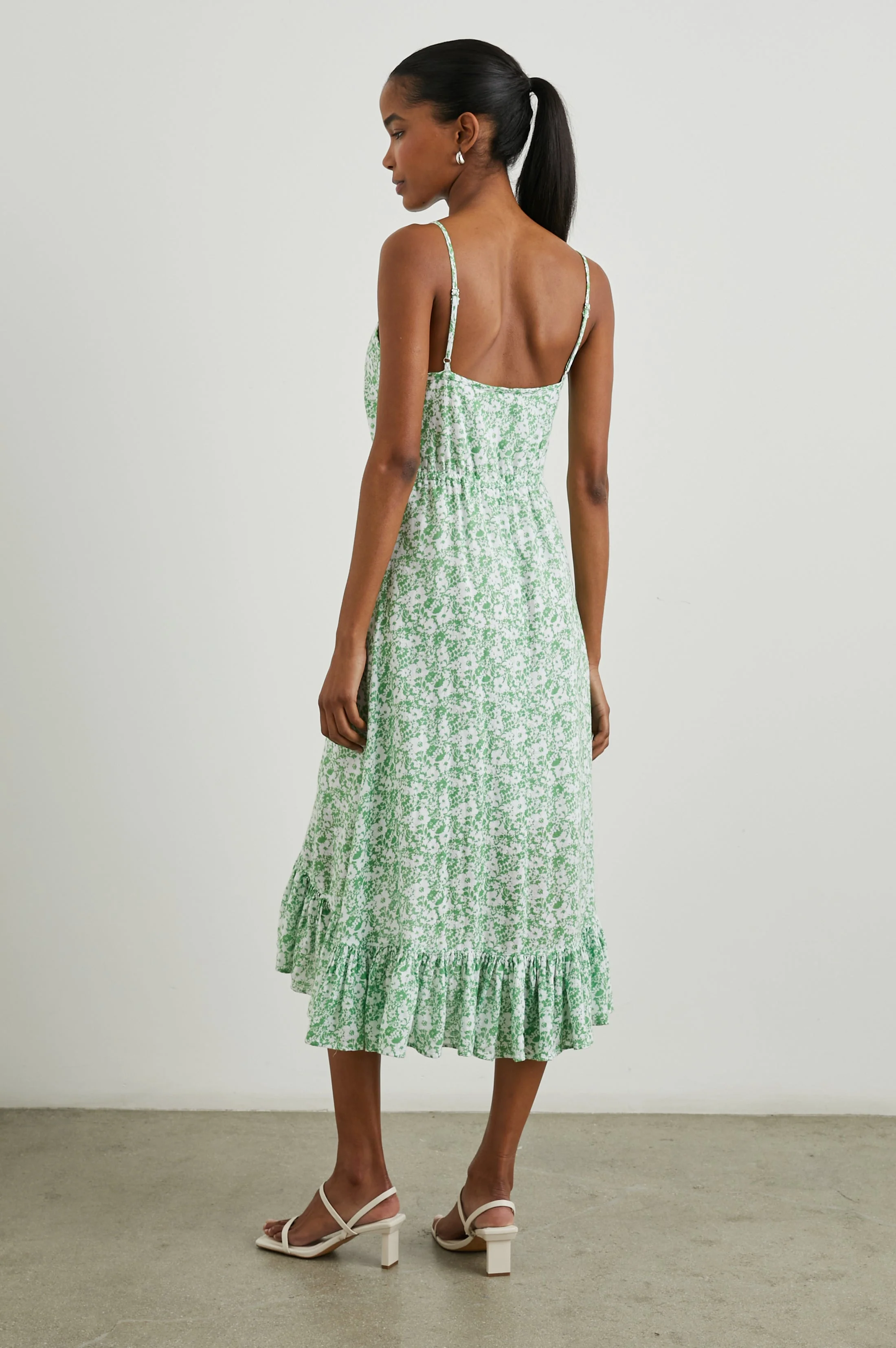 FRIDA DRESS - GREEN TEXTURE FLORAL - Image 5
