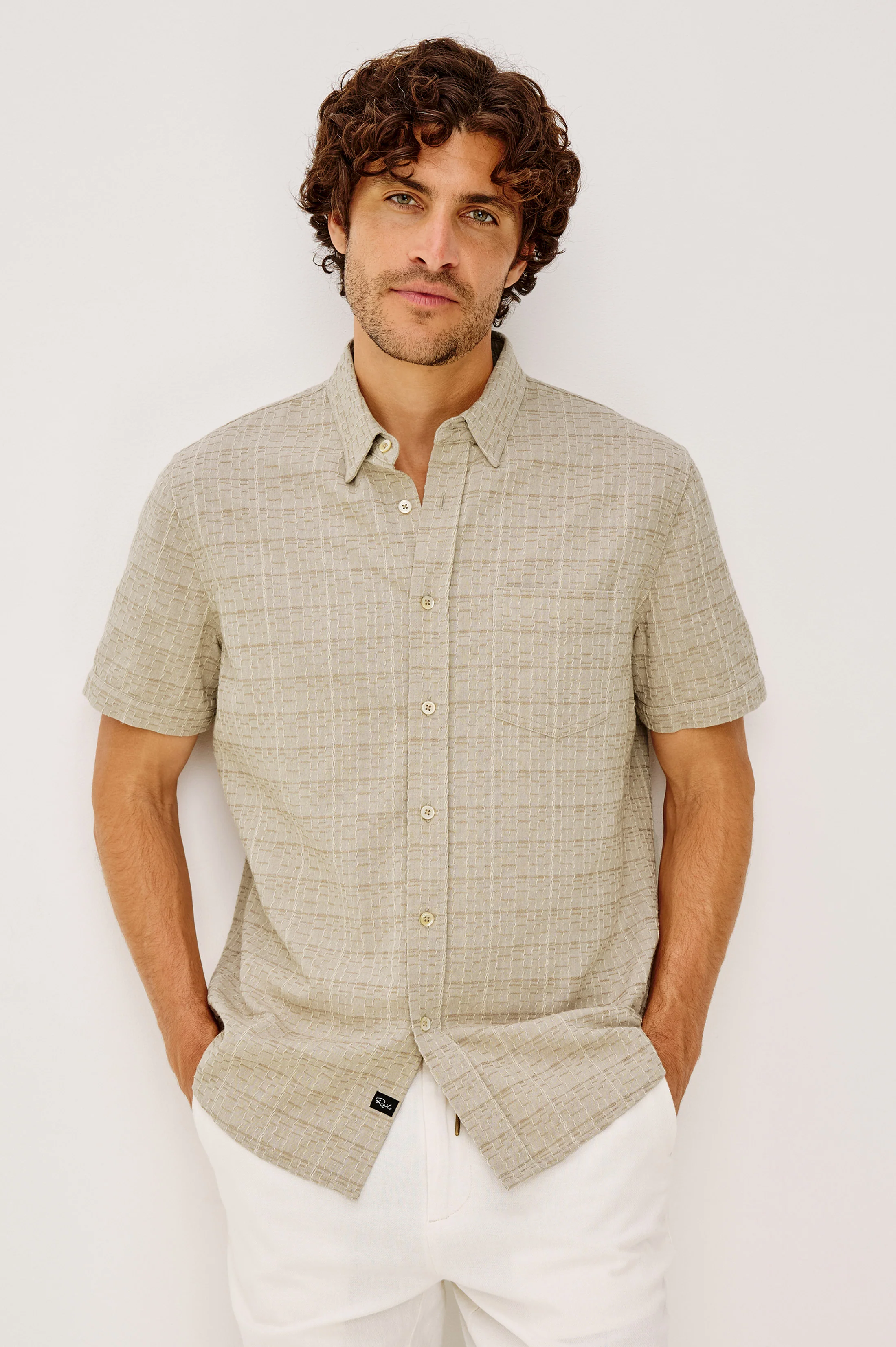 GAVIN SHIRT - TAUPE CREAM TWIST