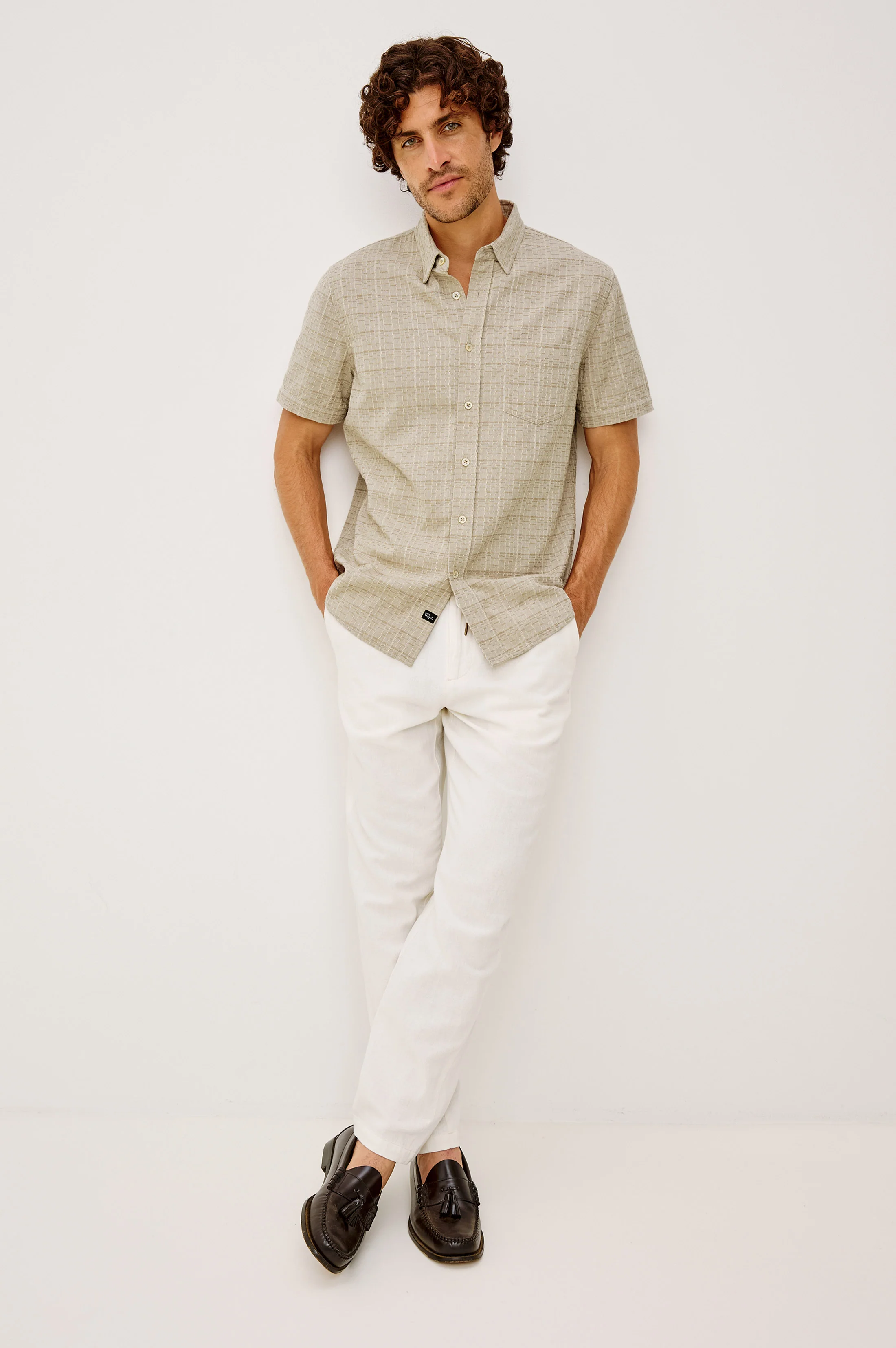 GAVIN SHIRT - TAUPE CREAM TWIST - Image 4