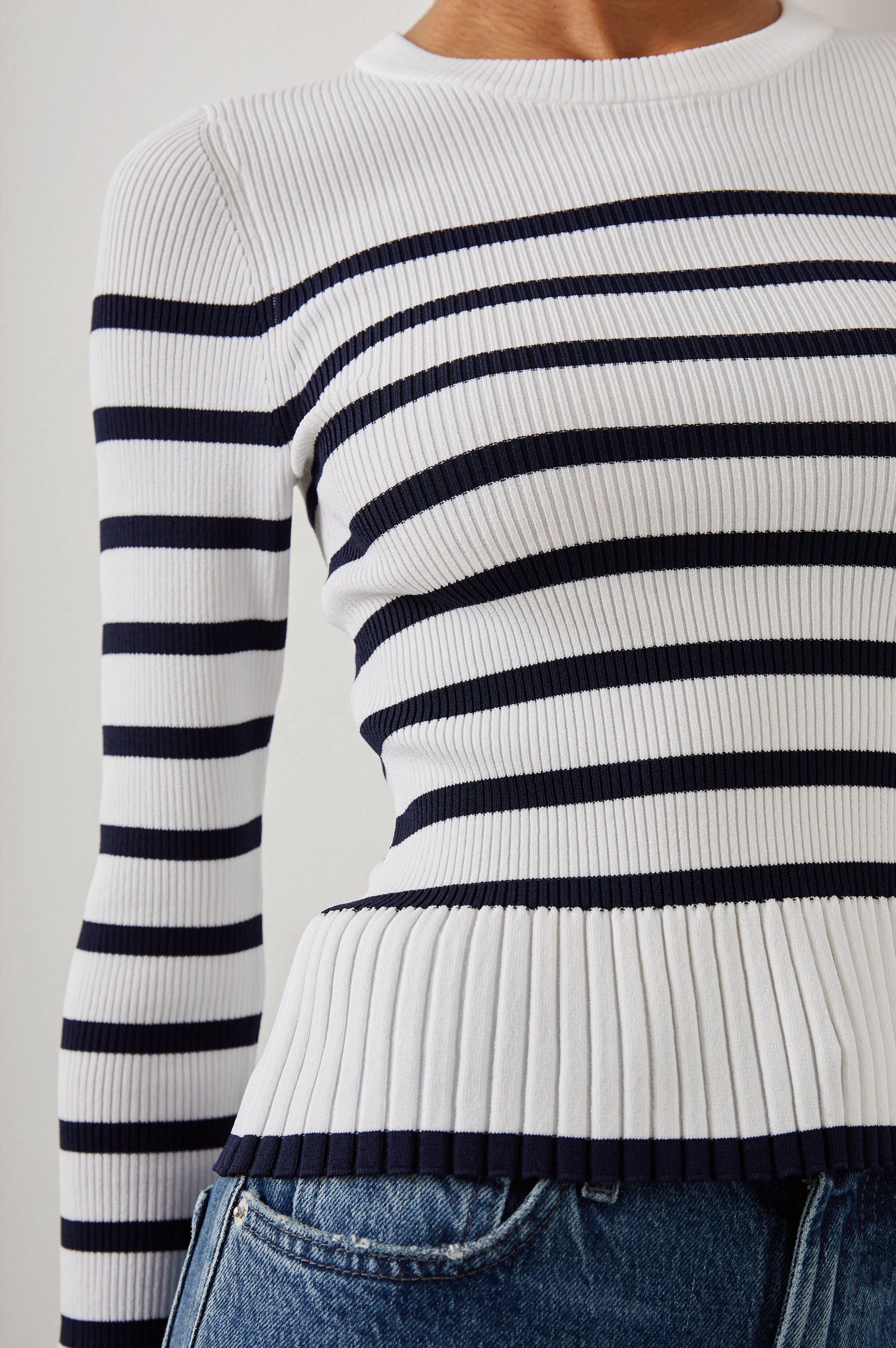GEMMA SWEATER - IVORY NAVY STRIPE - Image 3