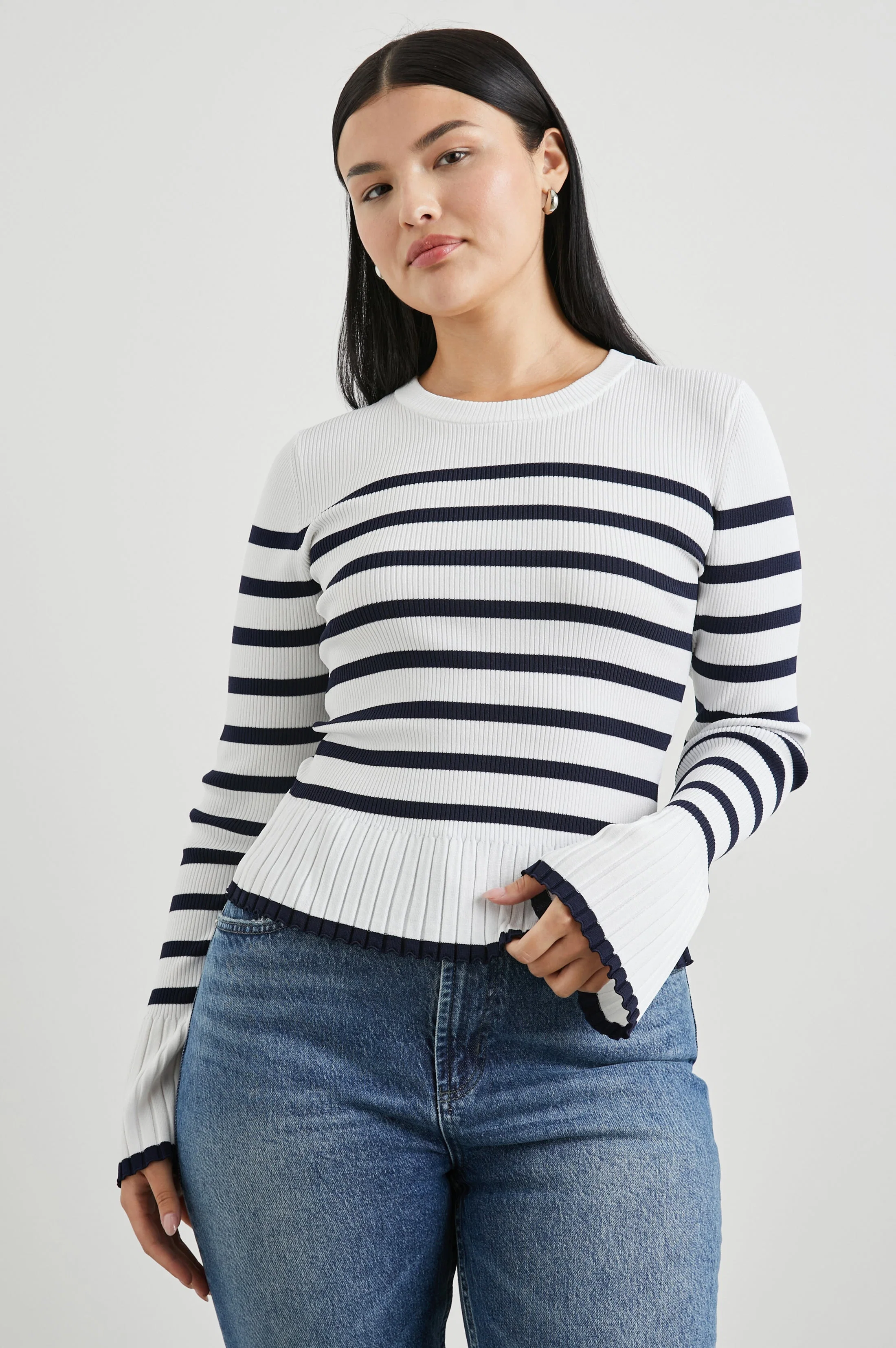 GEMMA SWEATER - IVORY NAVY STRIPE - Image 7