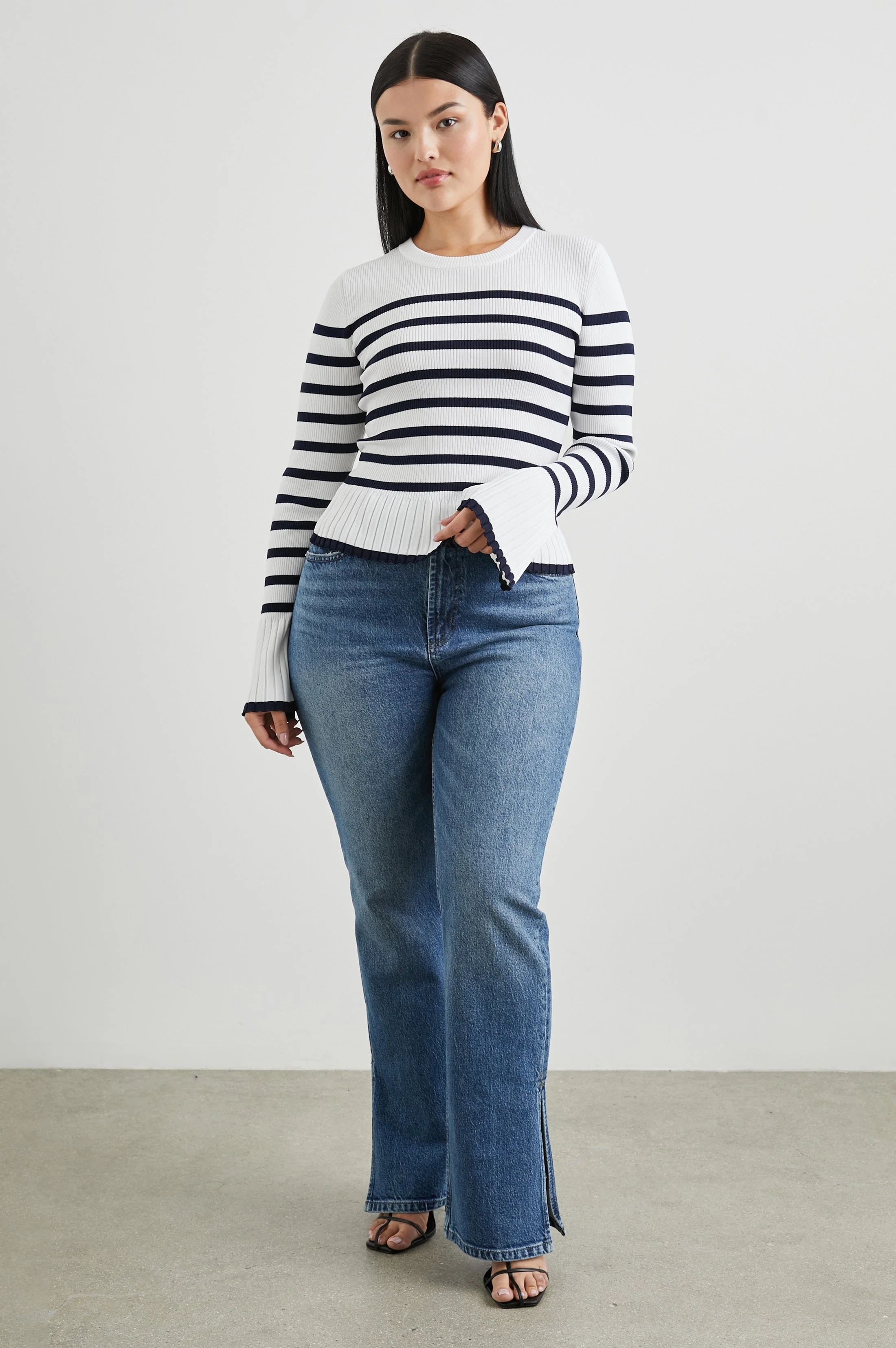 GEMMA SWEATER - IVORY NAVY STRIPE - Image 8