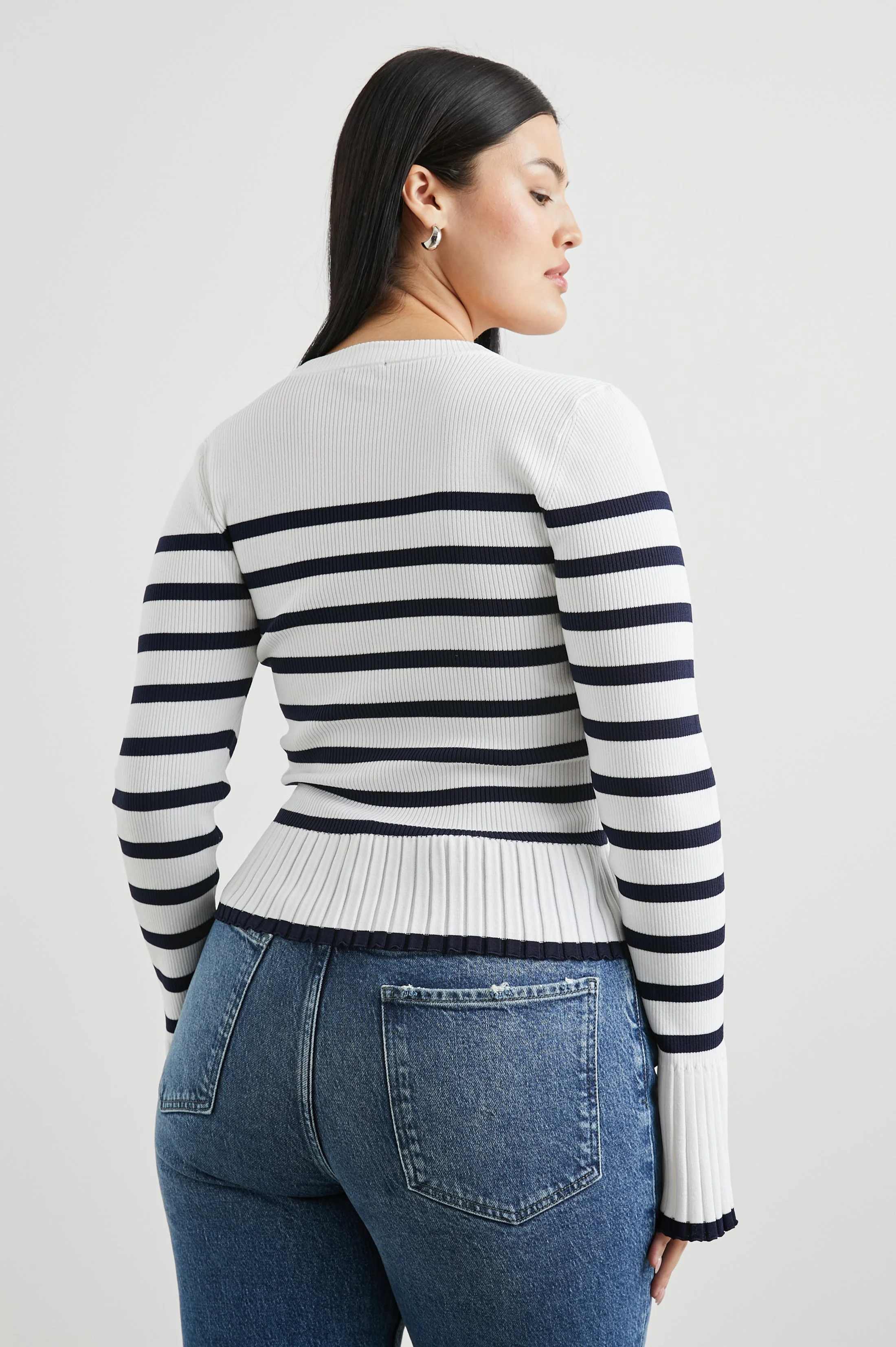 GEMMA SWEATER - IVORY NAVY STRIPE - Image 9