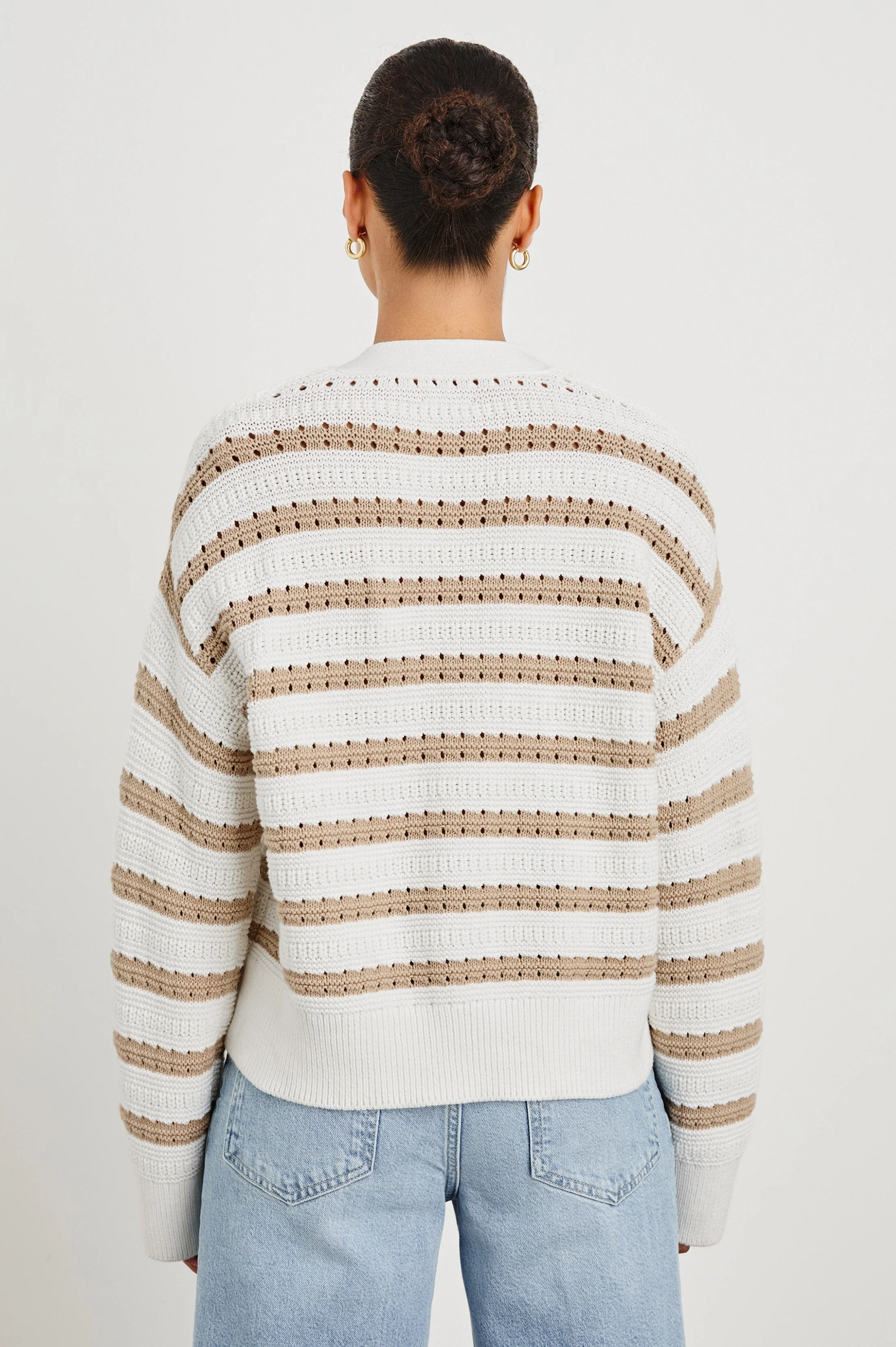 GENEVA CARDIGAN - IVORY OAT STRIPE - Image 5
