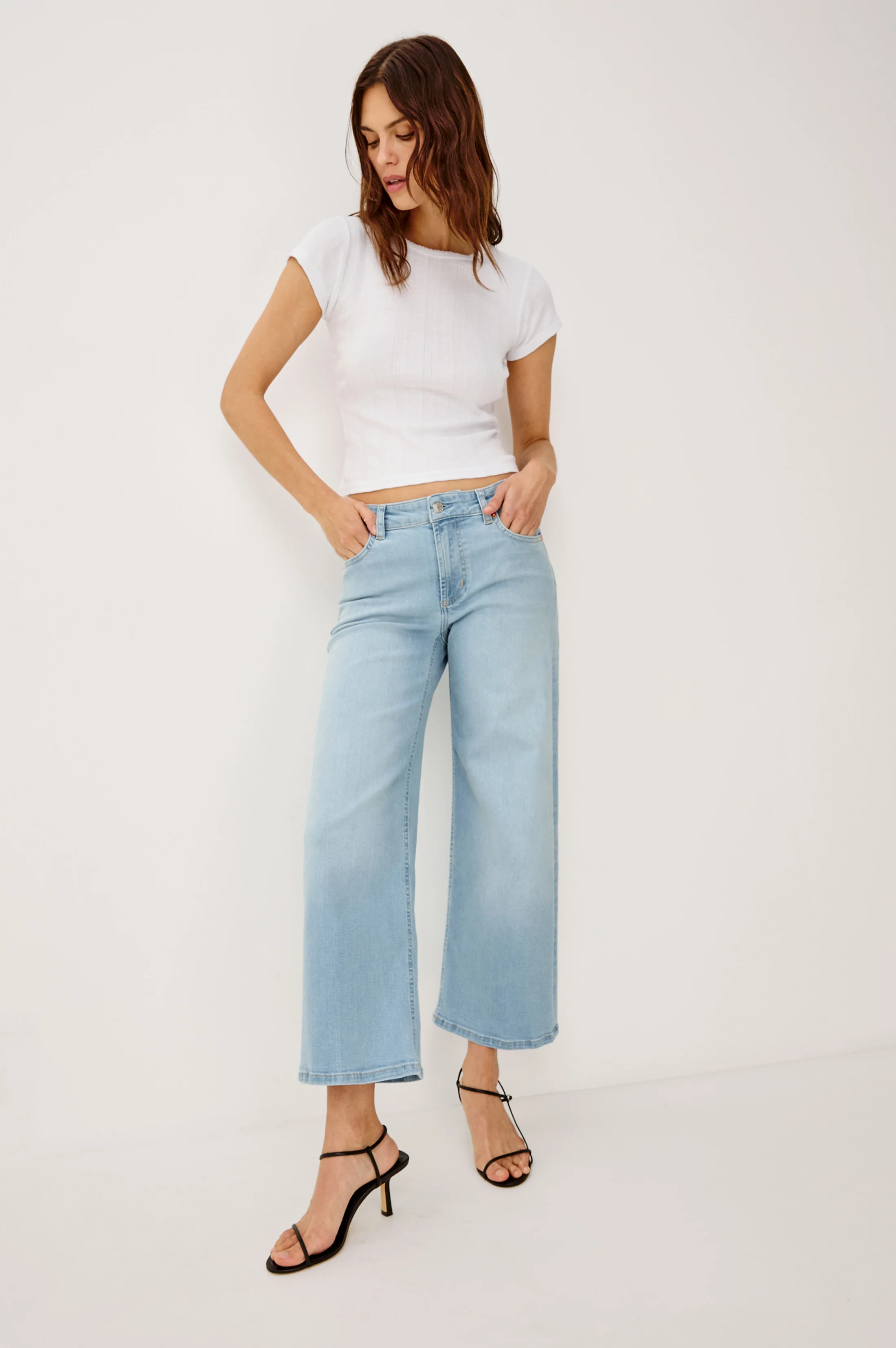 GETTY CROP LOW RISE WIDE LEG - SEAPORT - Image 4