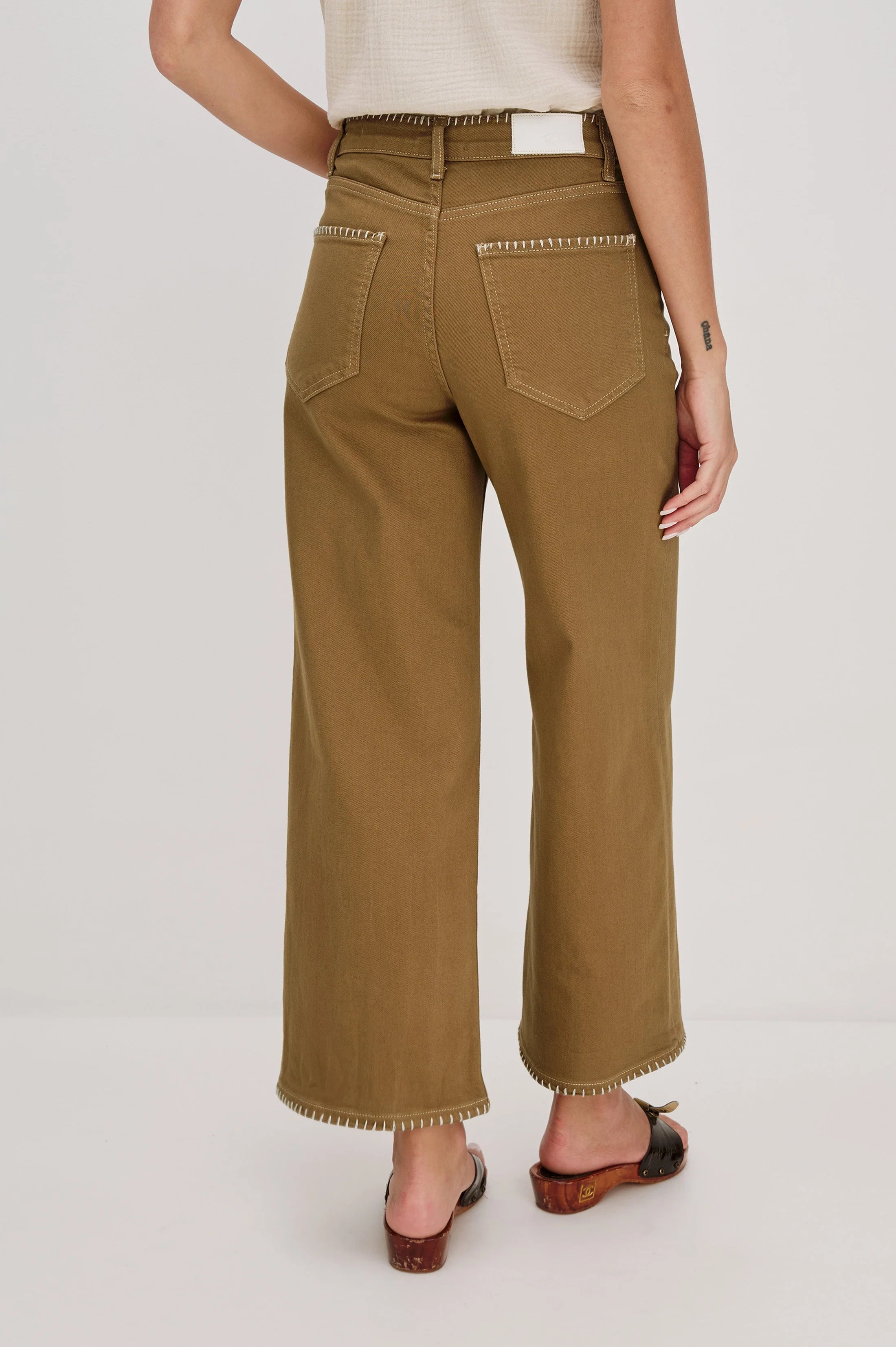 GETTY CROP WIDE LEG - SAFARI EMBROIDERED - Image 4