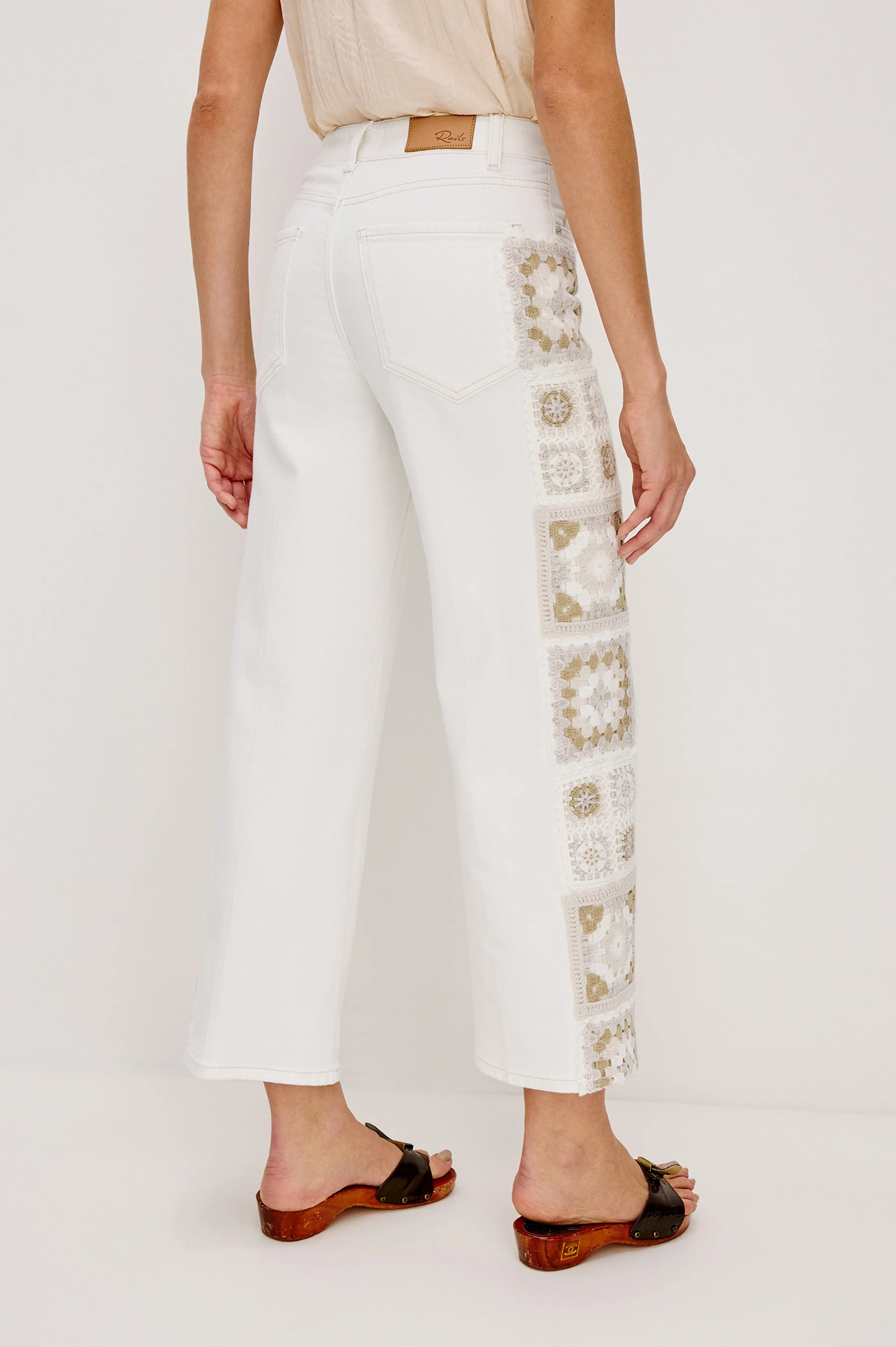 GETTY CROP WIDE LEG - VINTAGE ECRU CROCHET - Image 5