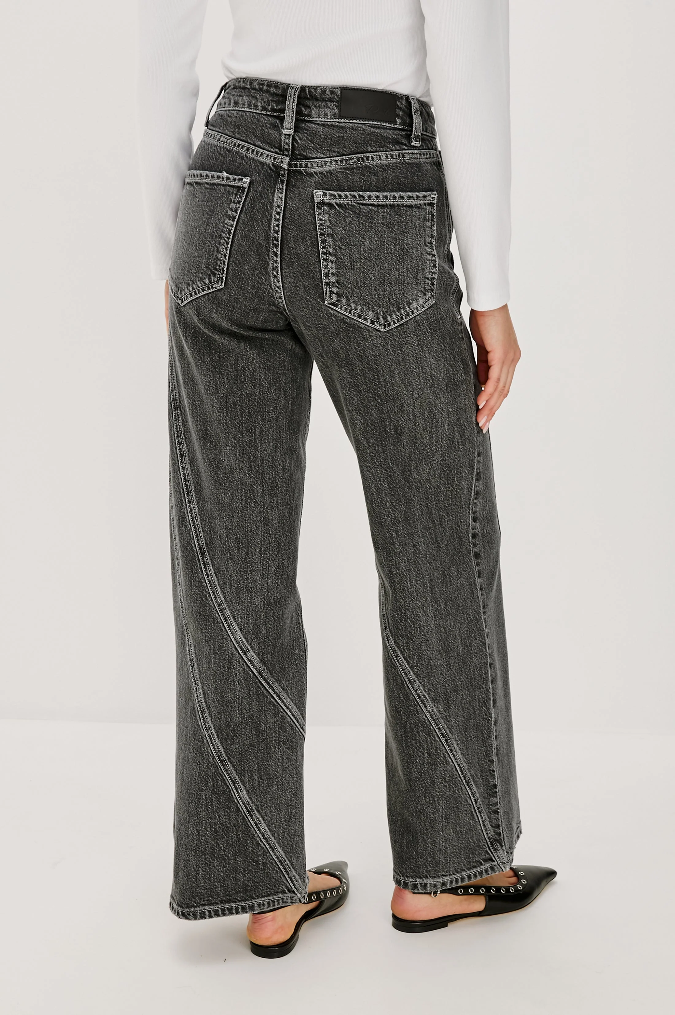 GETTY TWIST SEAM WIDE LEG - WASHED CHARCOAL - Image 5