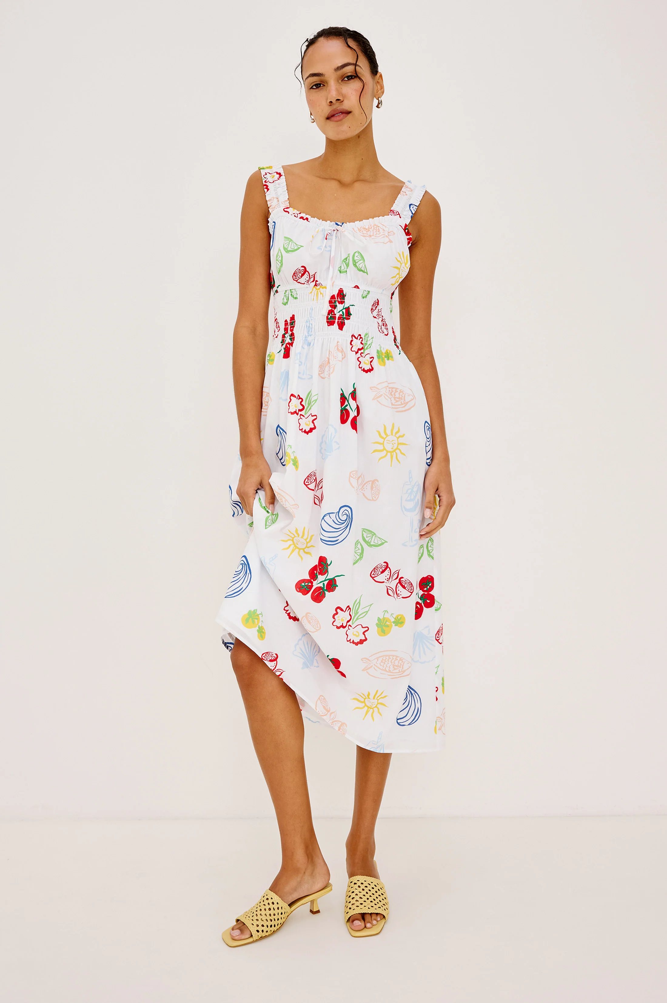 RAILS X GIADZY CAPRI DRESS - WHITE ANTIPASTI