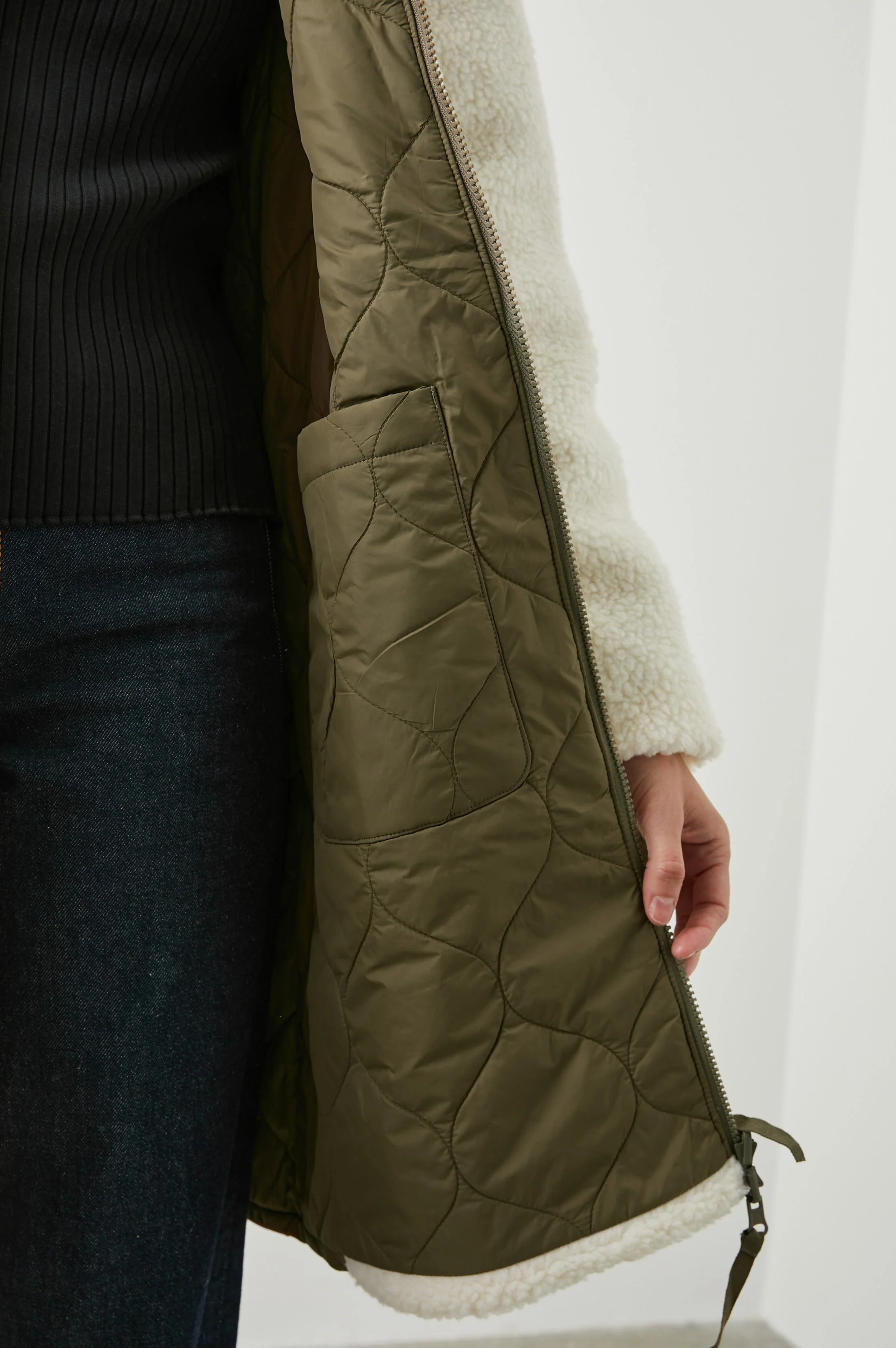 GRANGER JACKET - IVORY OLIVE MIX - Image 3