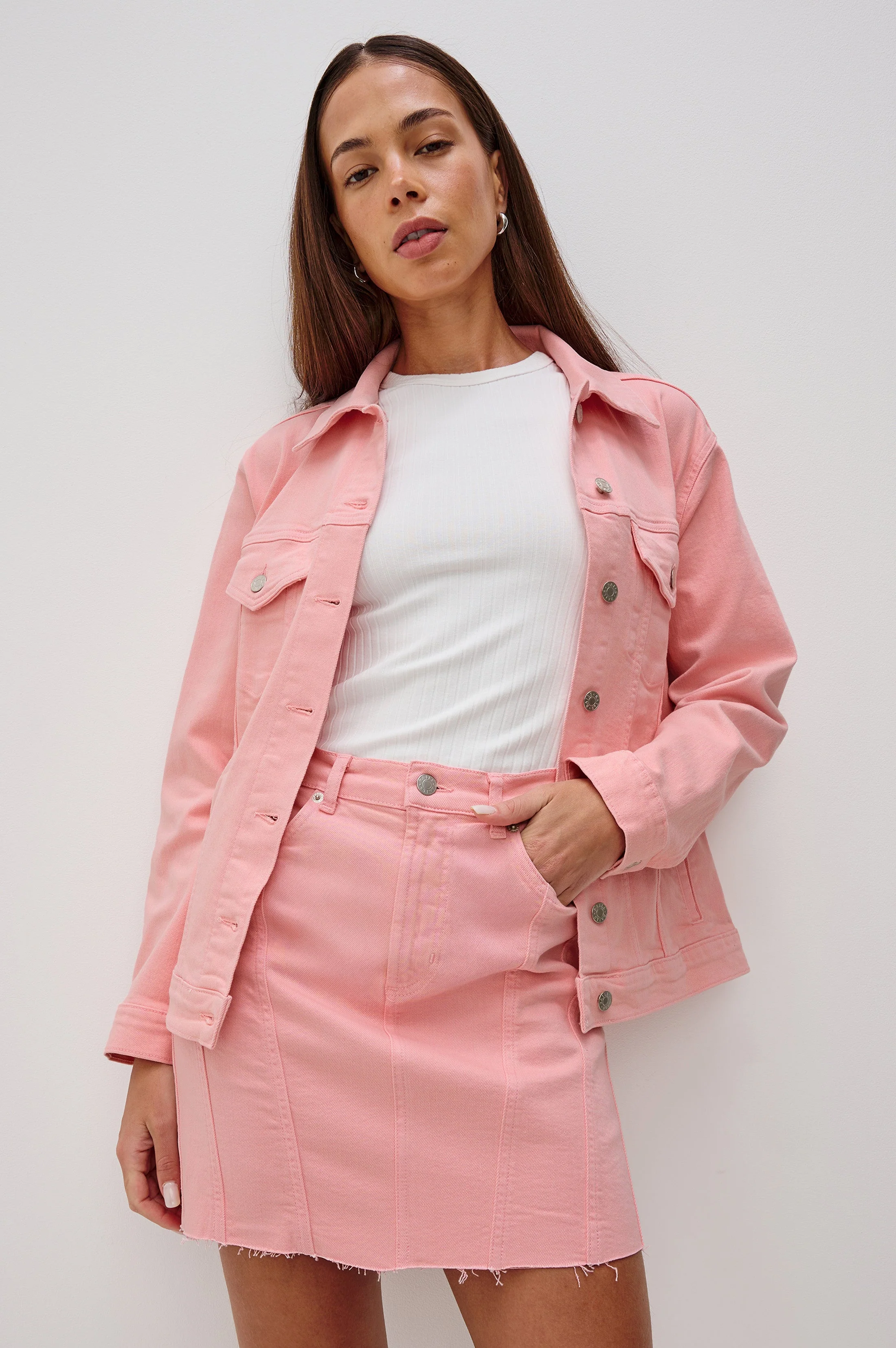 GROVE BOYFRIEND TRUCKER JACKET - BUBBLE GUM - Image 2