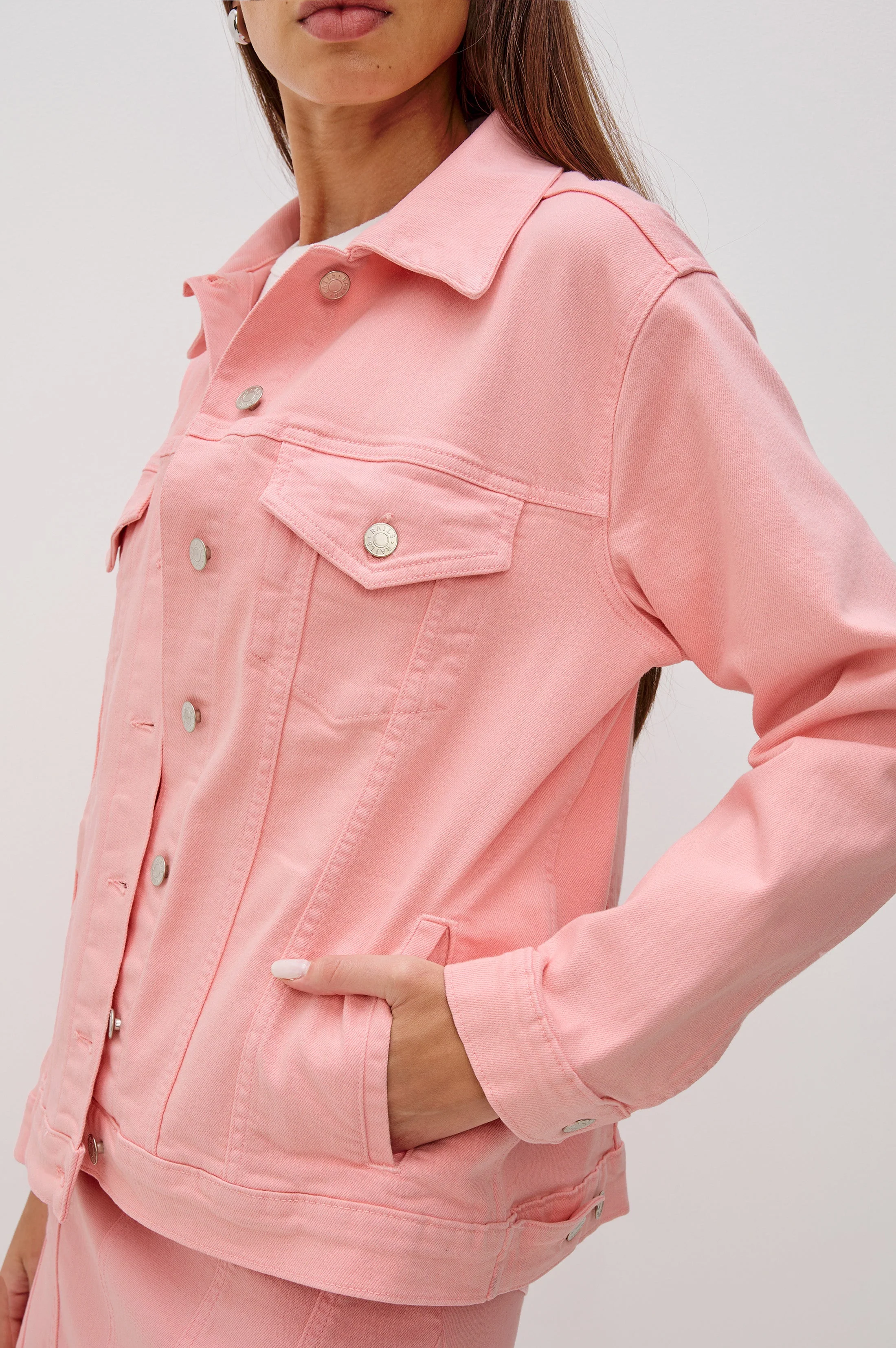 GROVE BOYFRIEND TRUCKER JACKET - BUBBLE GUM - Image 3